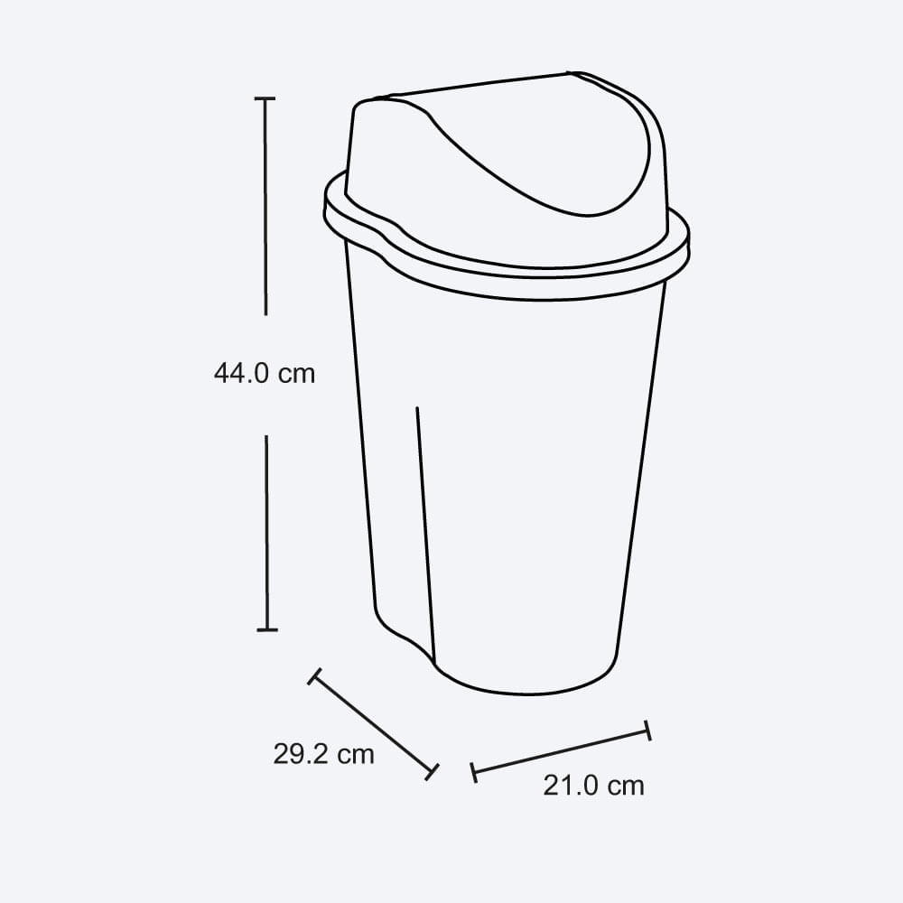 Papelera Style Tapa Vaiven 10 Litros img #2