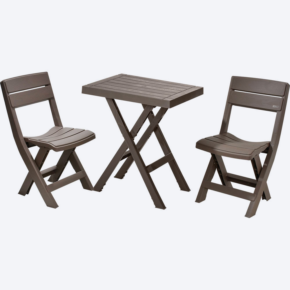 Combo Plegable Barú Mesa Rectangular  2 Sillas Mocca img #3