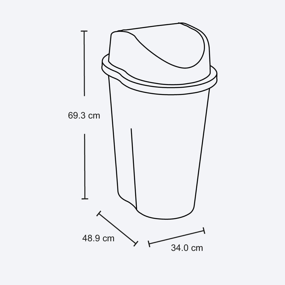 Papelera Style Tapa Vaiven 50 Litros img #2