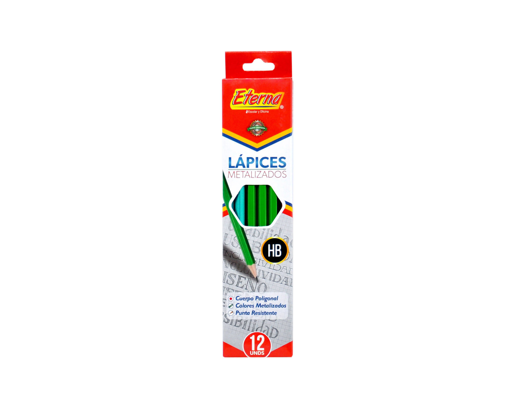 Lápiz Negro HB Cuerpo Metalizado Eterna img #1