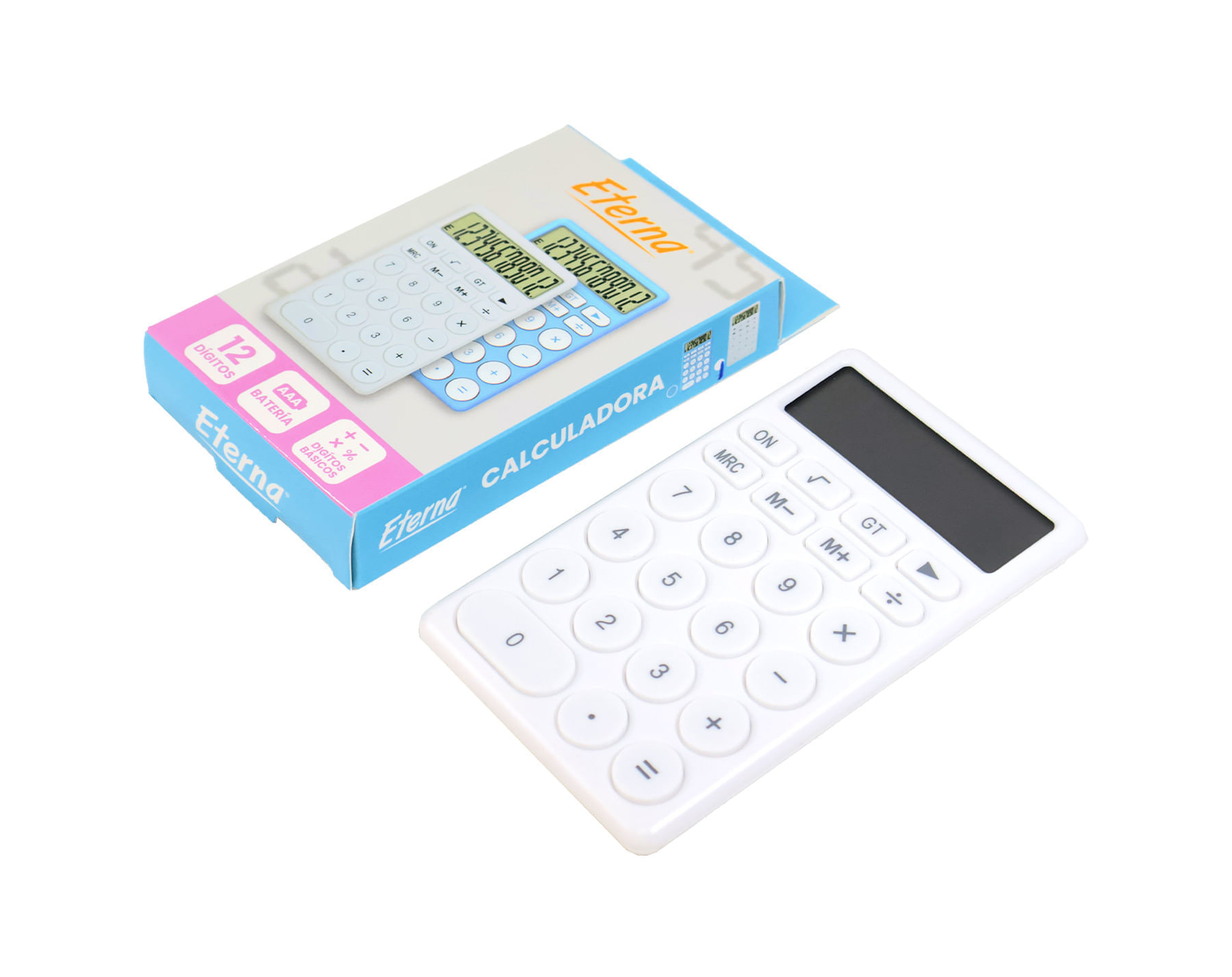 Calculadora de Mano 12 dígitos bateria AAA Eterna img #3