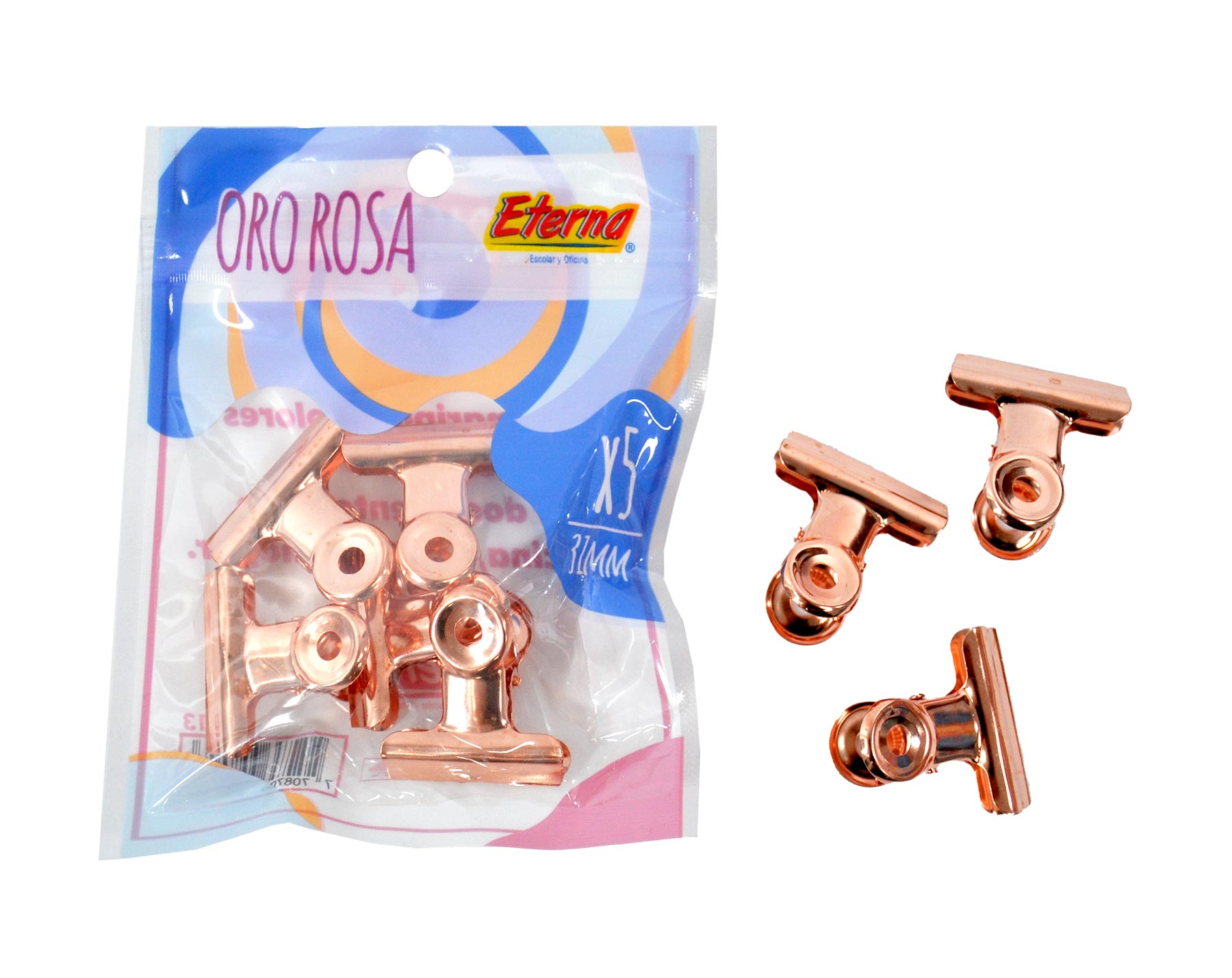 Gancho Mariposa 13 mm Oro Rosa Eterna img #2