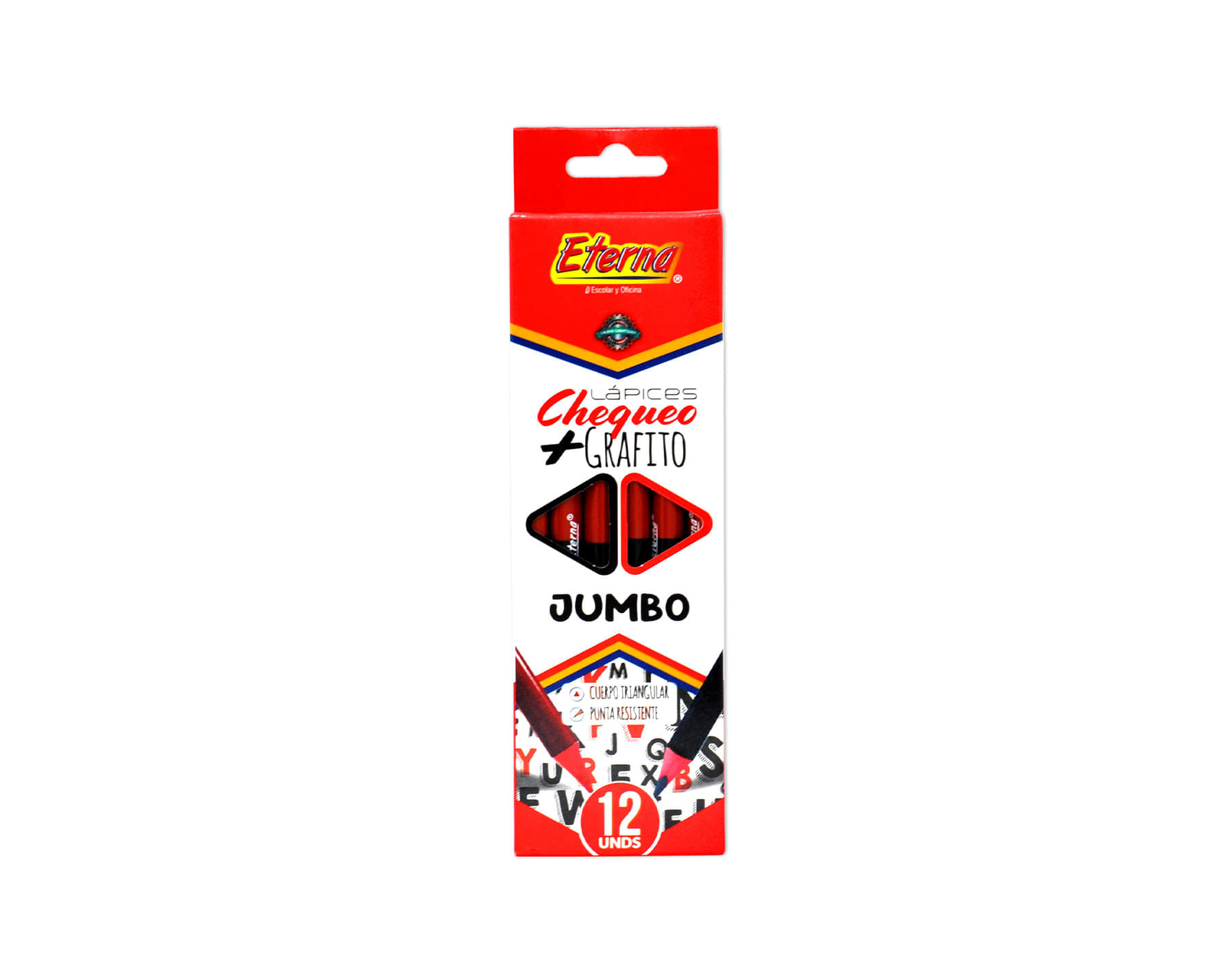 Lápices Bicolor Negro y Rojo X12 Eterna img #1