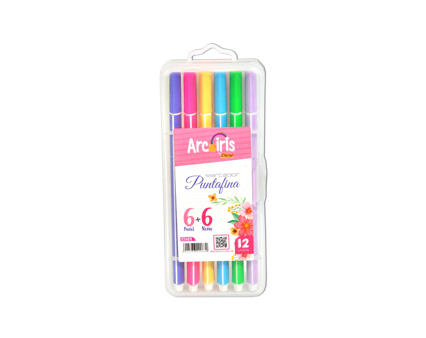 Set de Marcadores Punta Fina Arcoiris Pastel y Neón Arcoíris img #1