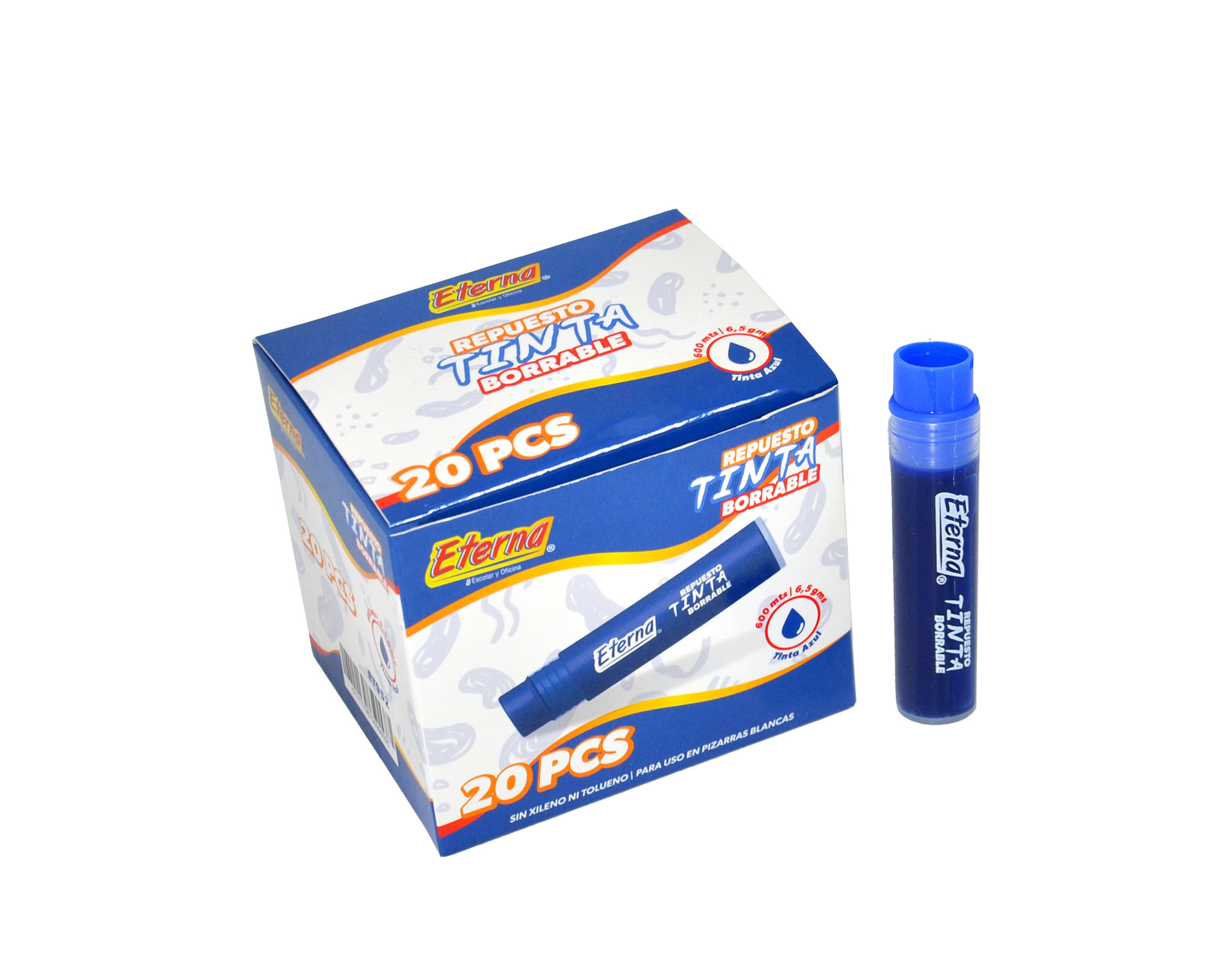 Cartucho Para Recargar Marcadores Azul Eterna X 20  Eterna img #2
