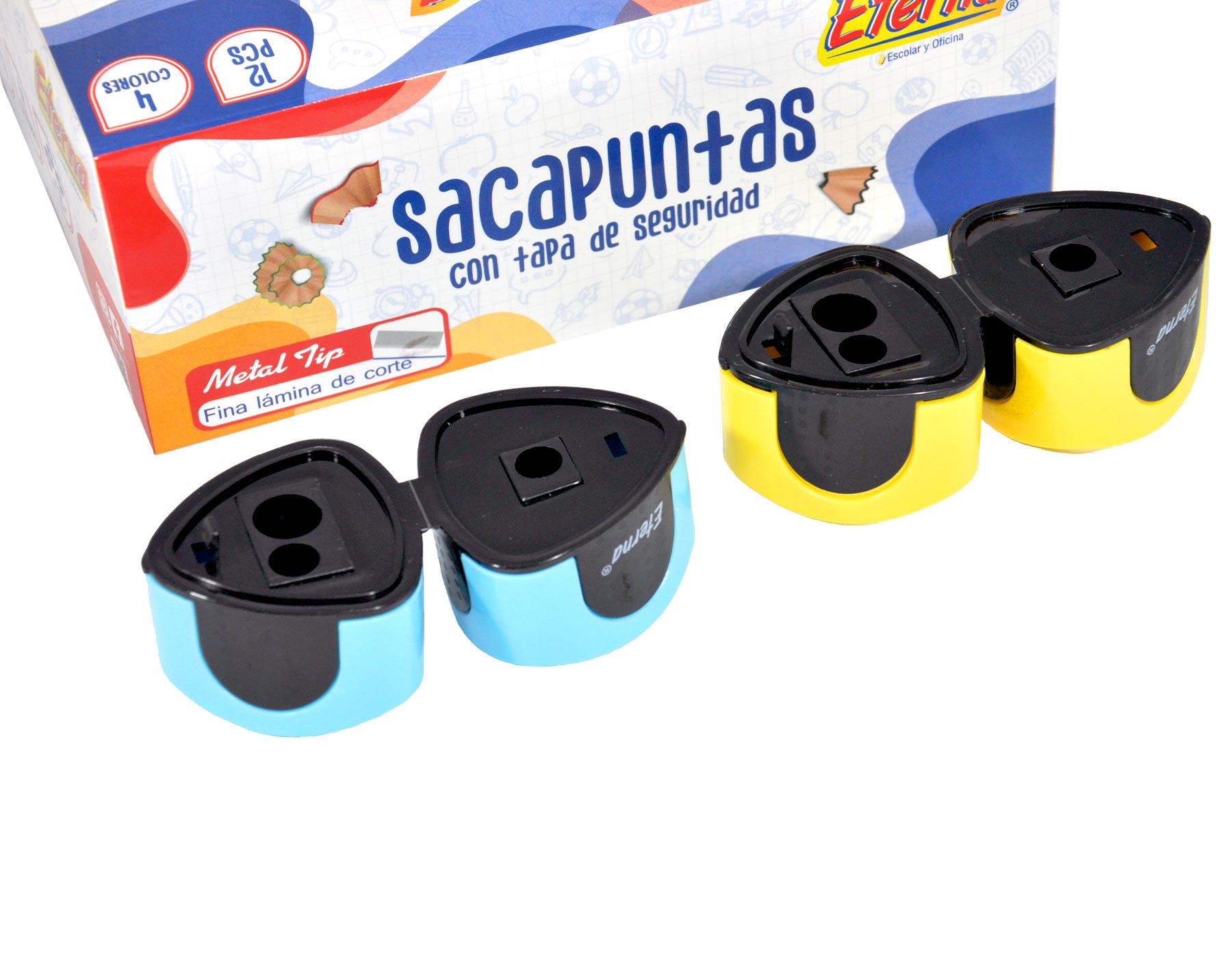 Sacapuntas Tres Huecos Colores Eterna img #1