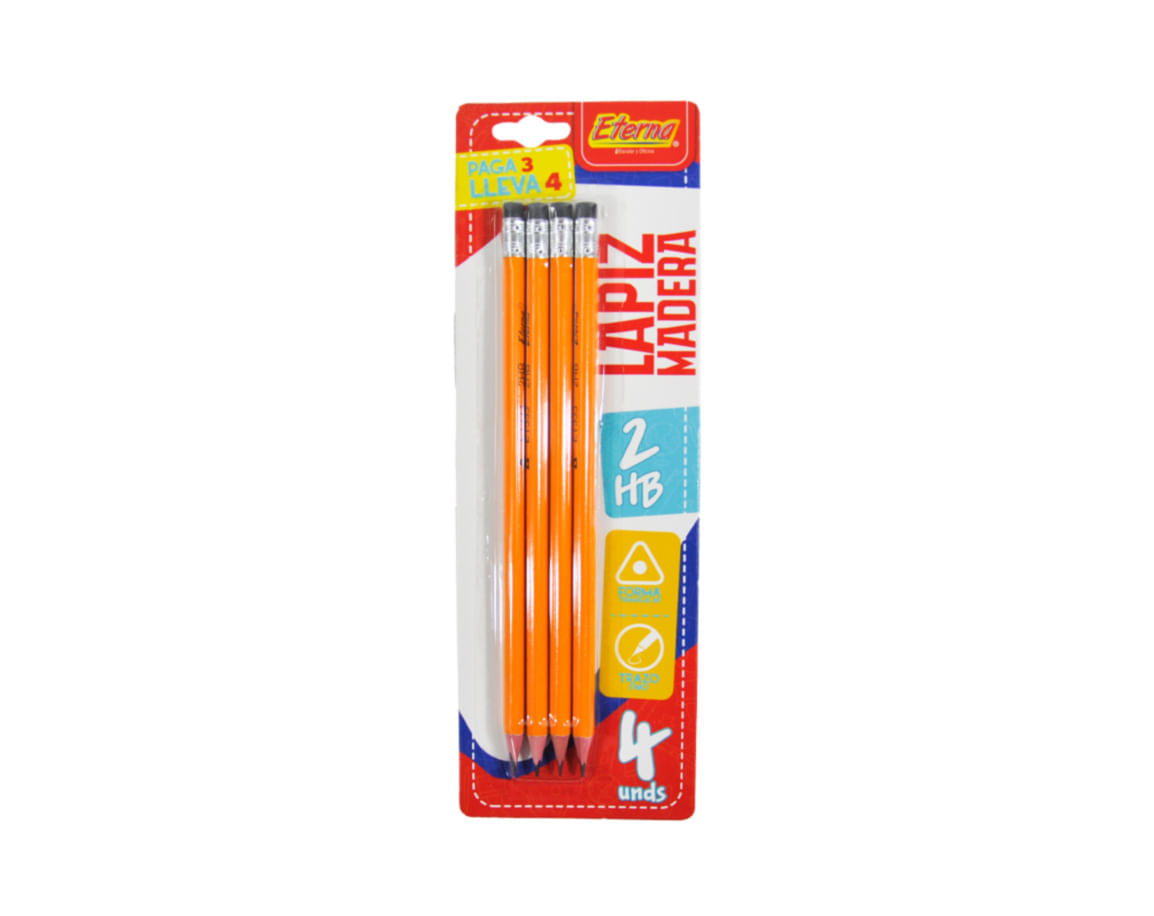 Set Lápices Madera 2HB x 4 Unidades Eterna img #1