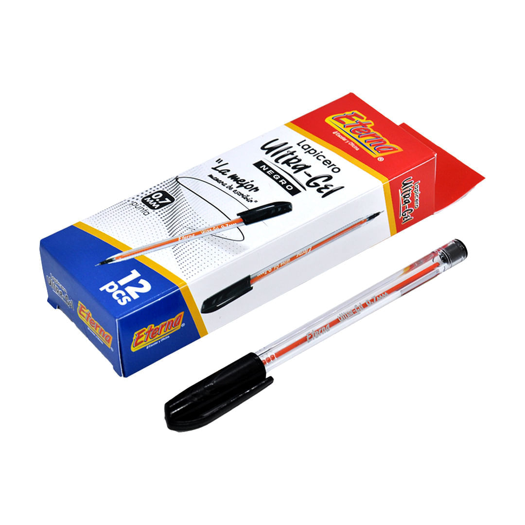 Lapicero Mina Naranja 0,7 Ultra Gel Negro X12 UND img #3