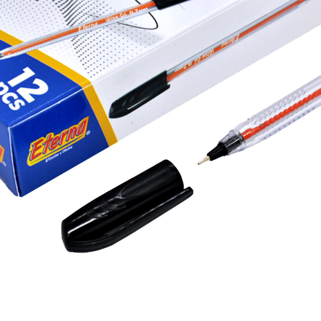 Lapicero Mina Naranja 0,7 Ultra Gel Negro X12 UND img #2