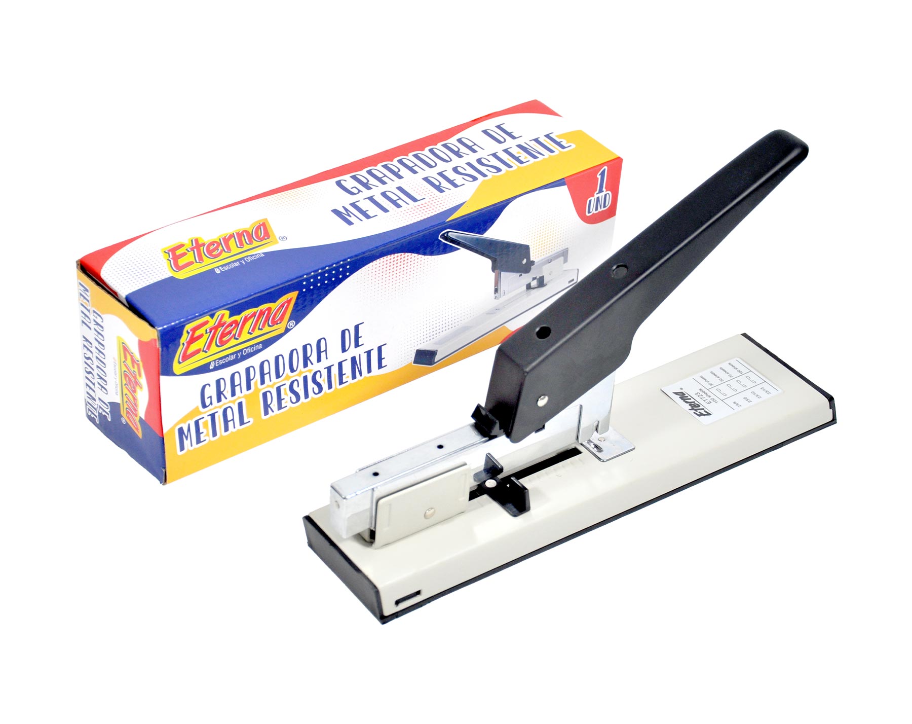 Grapadora Grande de Metal Resistente 100 hojas Eterna img #2