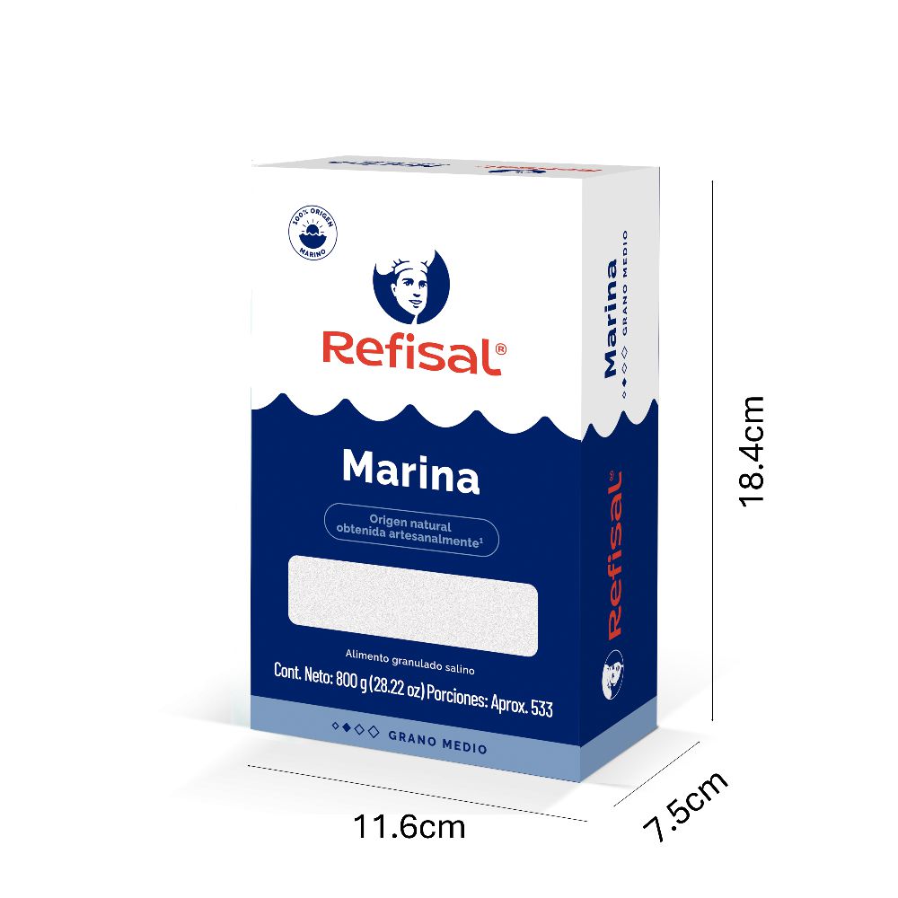 Sal REFISAL marina grano medio (800  gr) img #2