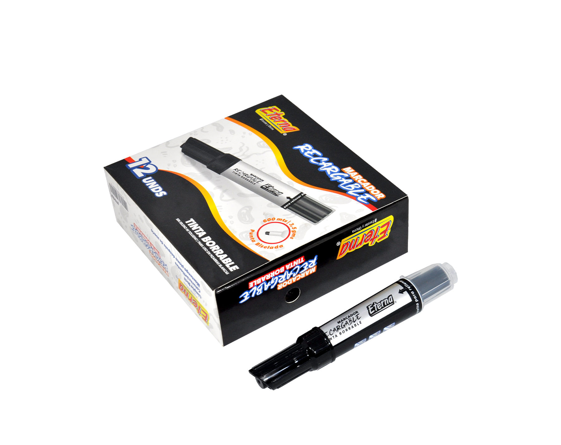 Marcador Borrable Recargable Negro img #3