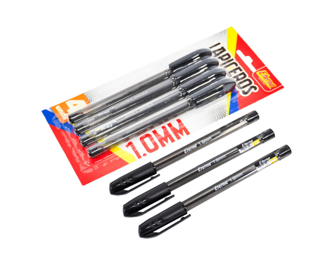 Set Lapiceros 1.0mm Negro x 4 Eterna img #2