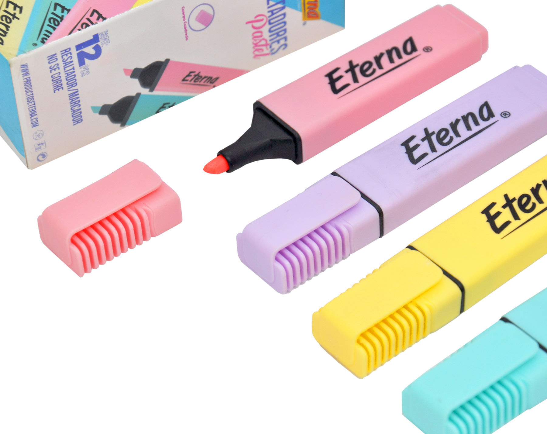 Caja de Resaltadores Pastel x 12 Eterna img #1