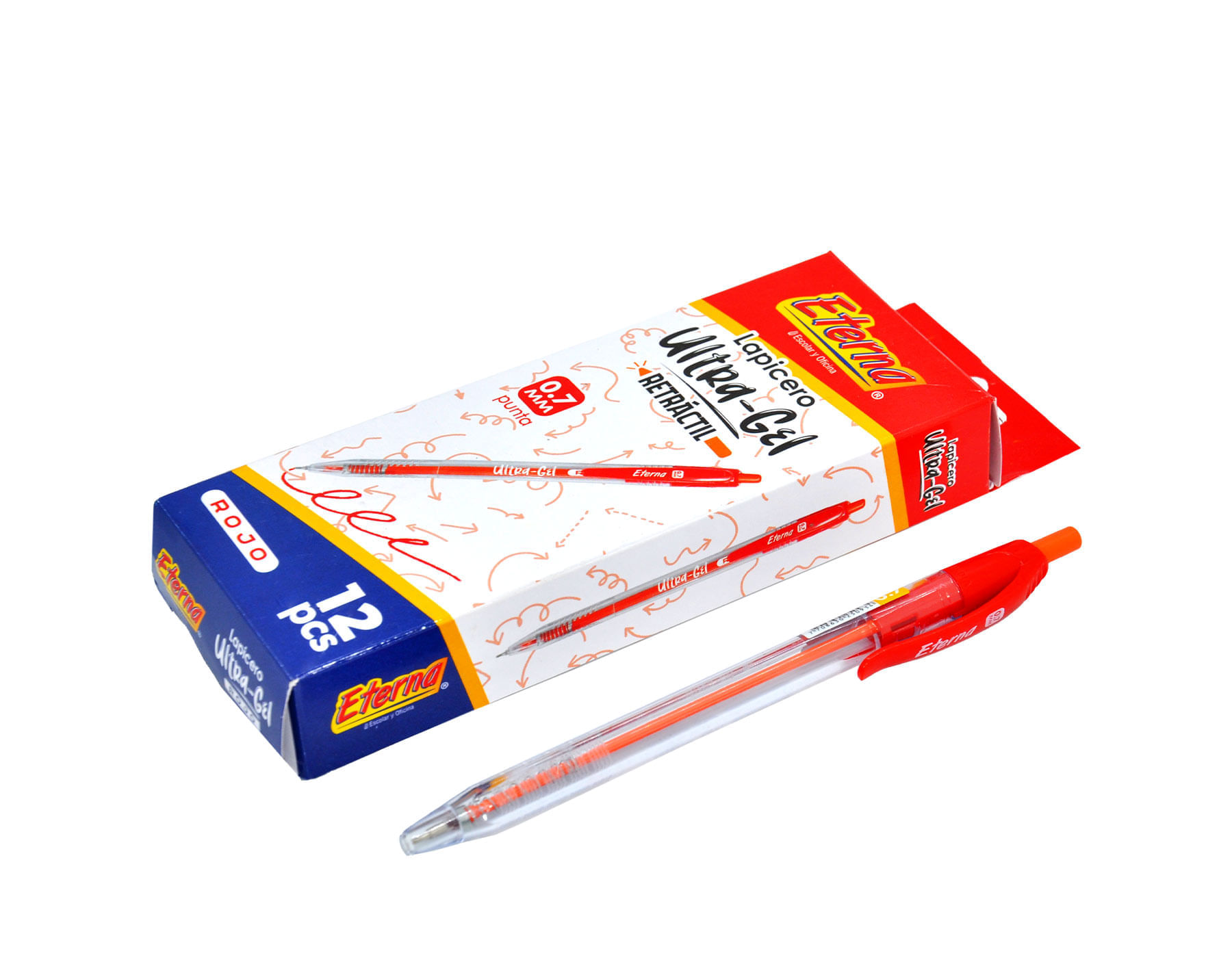 Lapicero Rojo  Retráctil Tinta 0.7 mm Eterna img #3