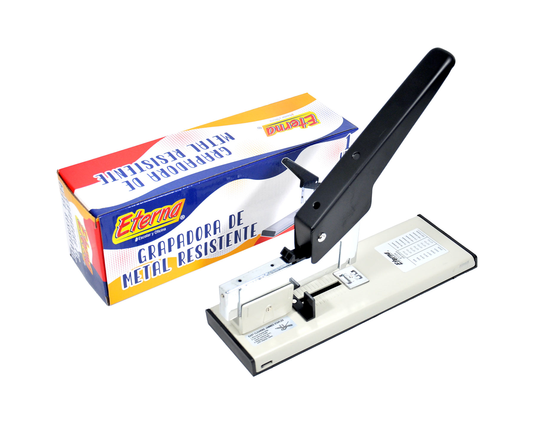 Grapadora Grande de Metal Resistente 200 hojas Eterna img #2