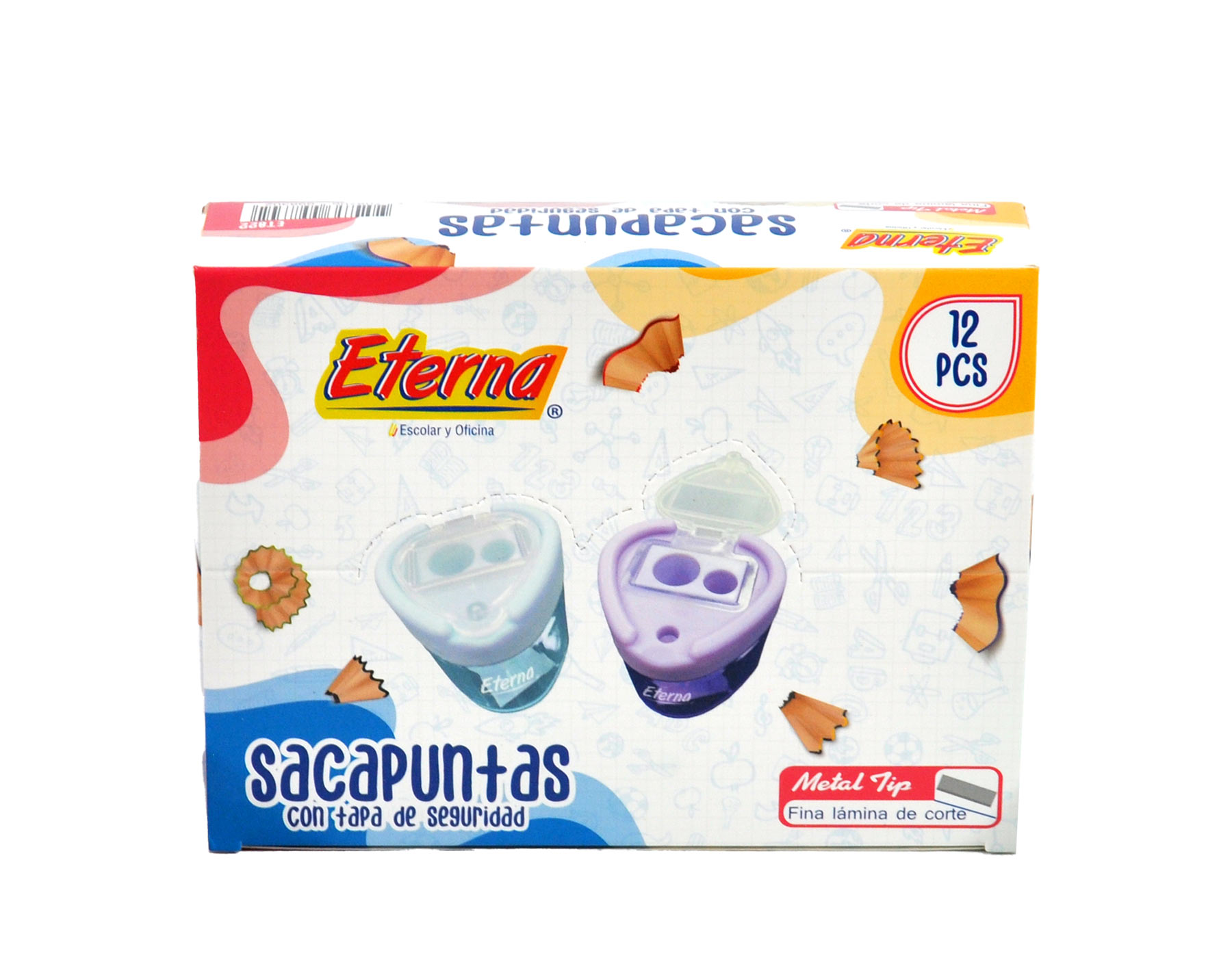 Sacapunta Eterna Deposito Con Tapa Dos Huecos Pastel X 12 Eterna img #1