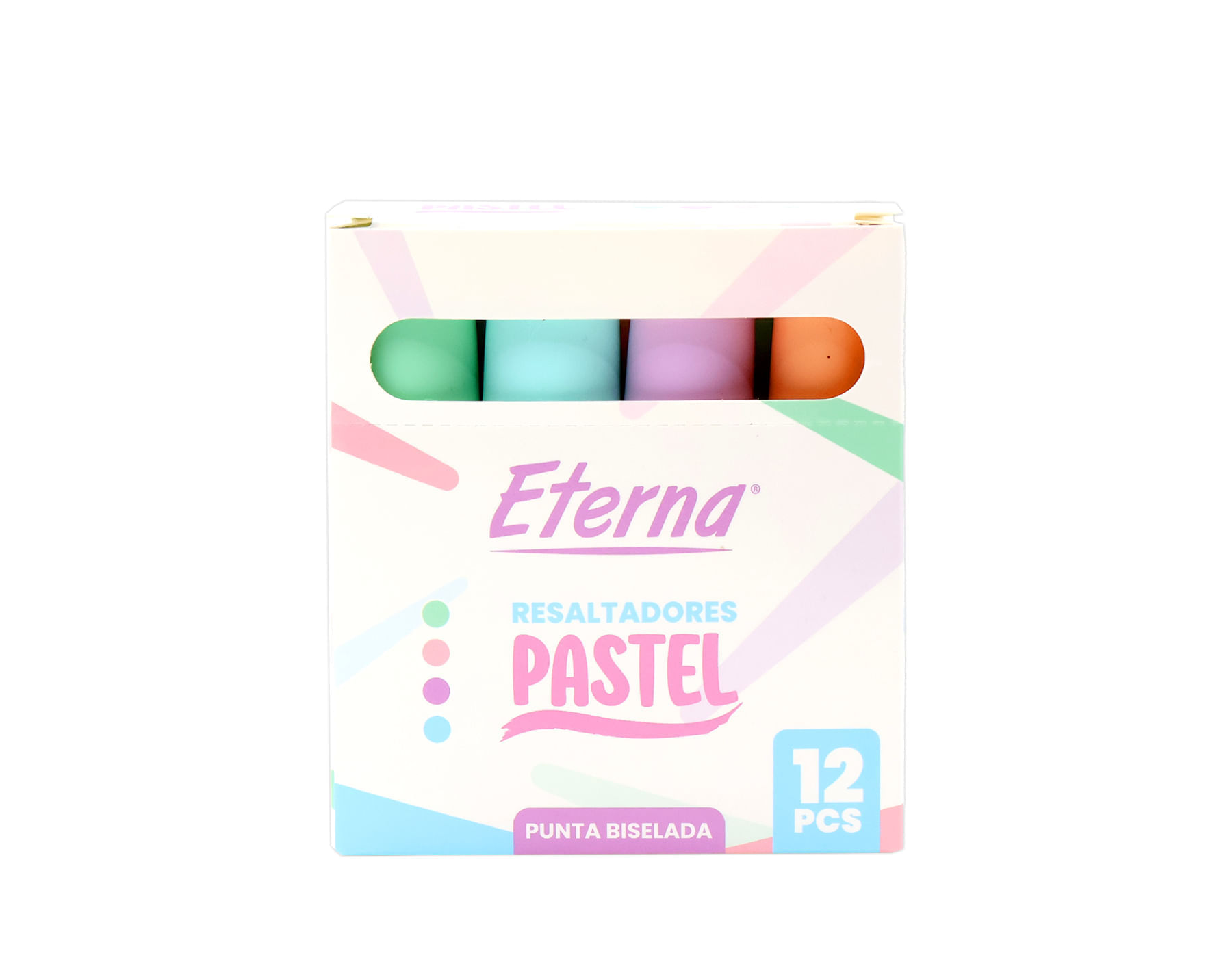 Resaltadores Pastel Punta Biselada x12 PCS Eterna img #1