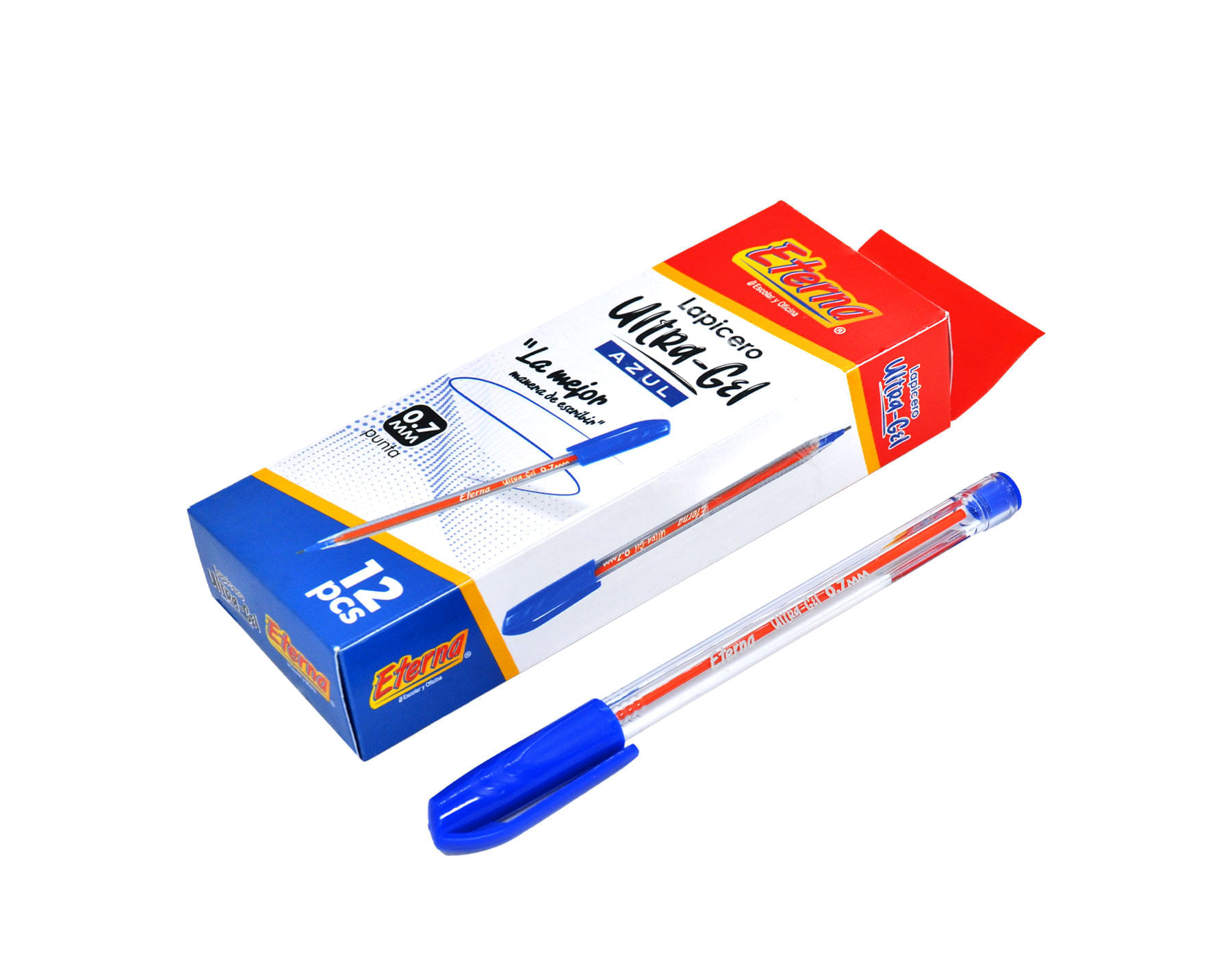 Lapicero Mina Naranja Ultra Gel Azul Eterna img #3