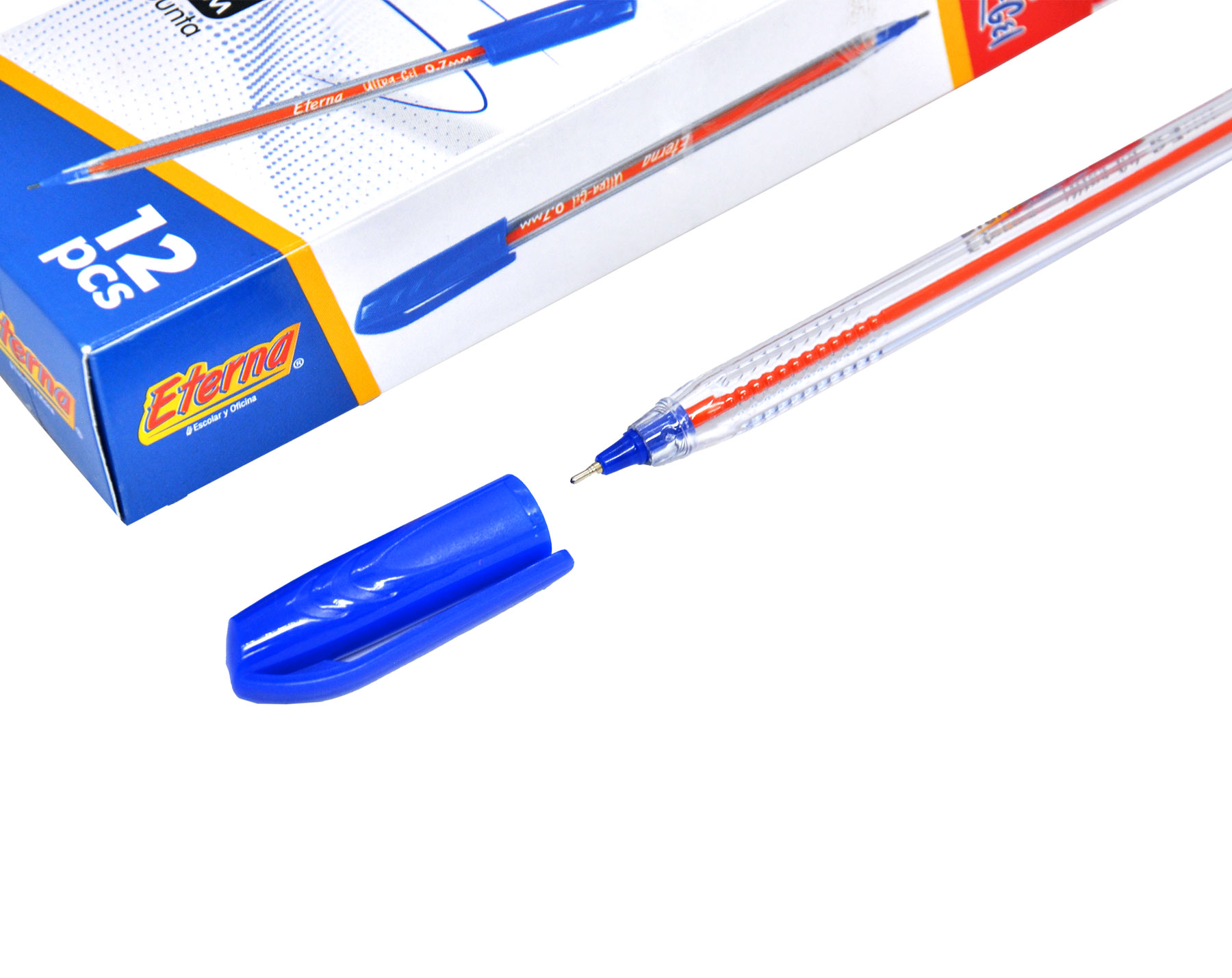 Lapicero Mina Naranja Ultra Gel Azul Eterna img #1