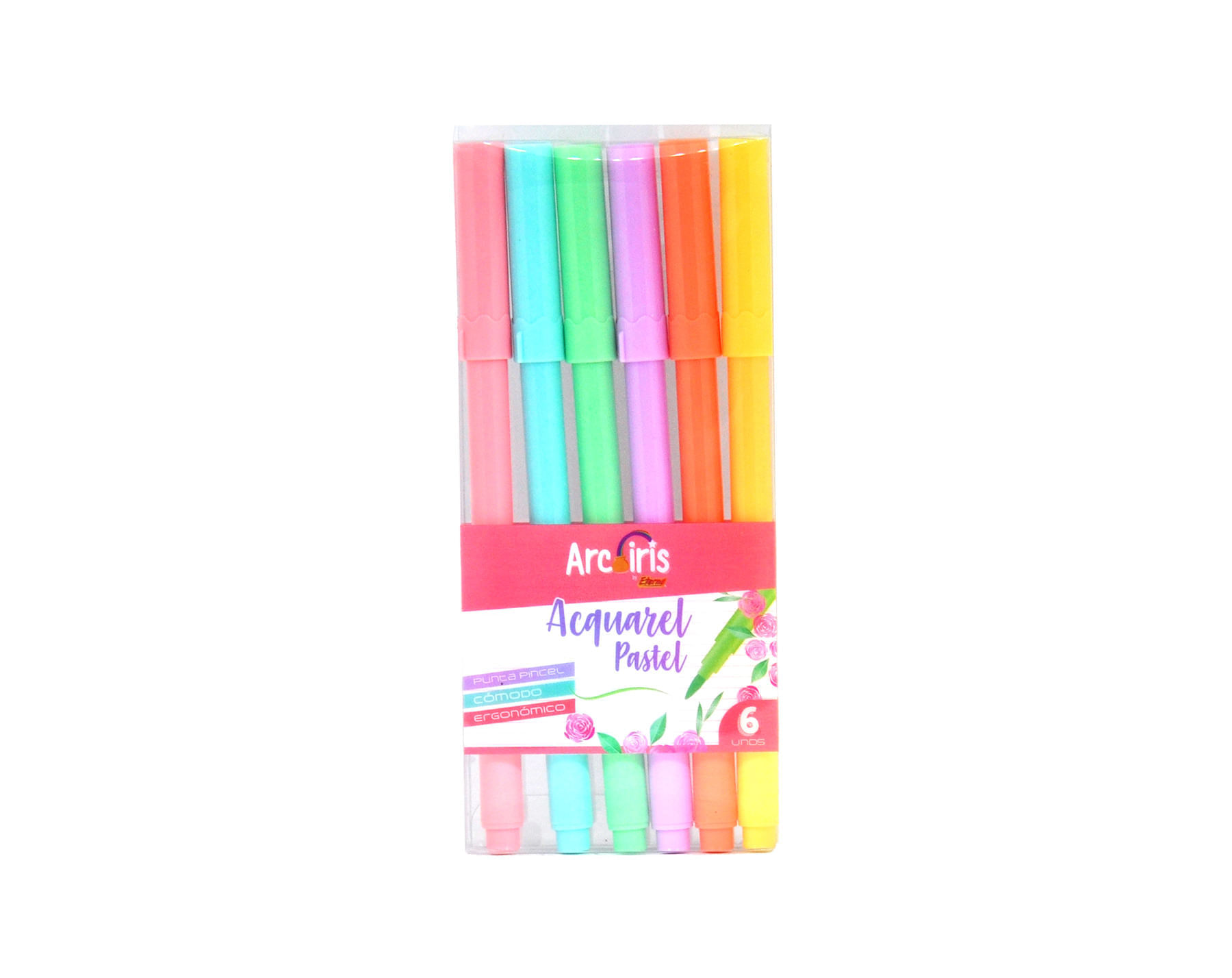 Set de Marcadores Punta Pincel  Pastel x6 Arcoíris img #1