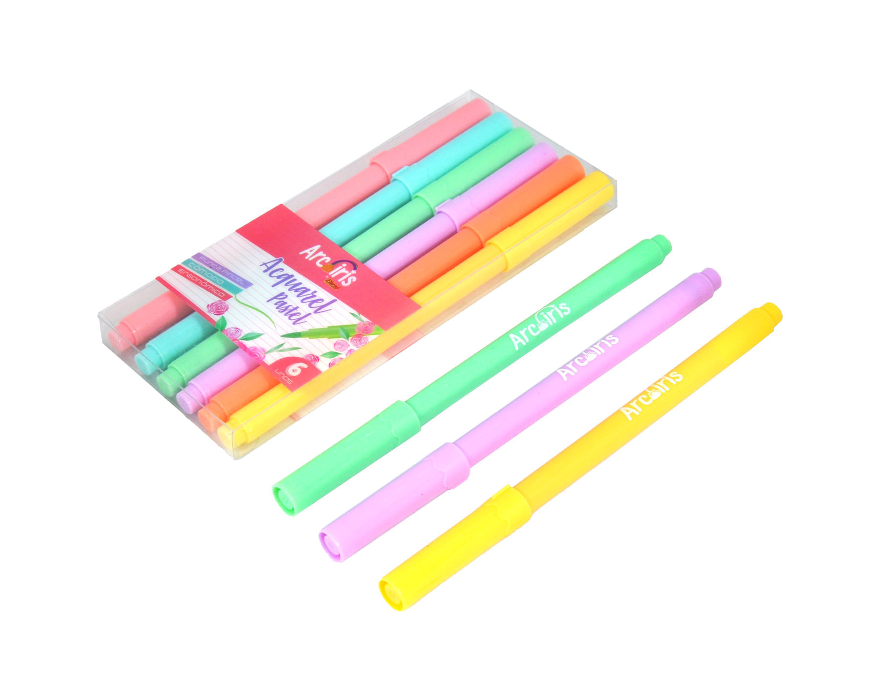 Set de Marcadores Punta Pincel  Pastel x6 Arcoíris img #2