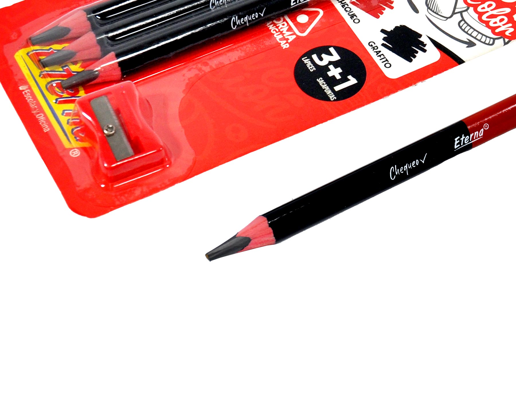Set Lápices Bicolor Jumbo x 3 + Sacapuntas Eterna img #3