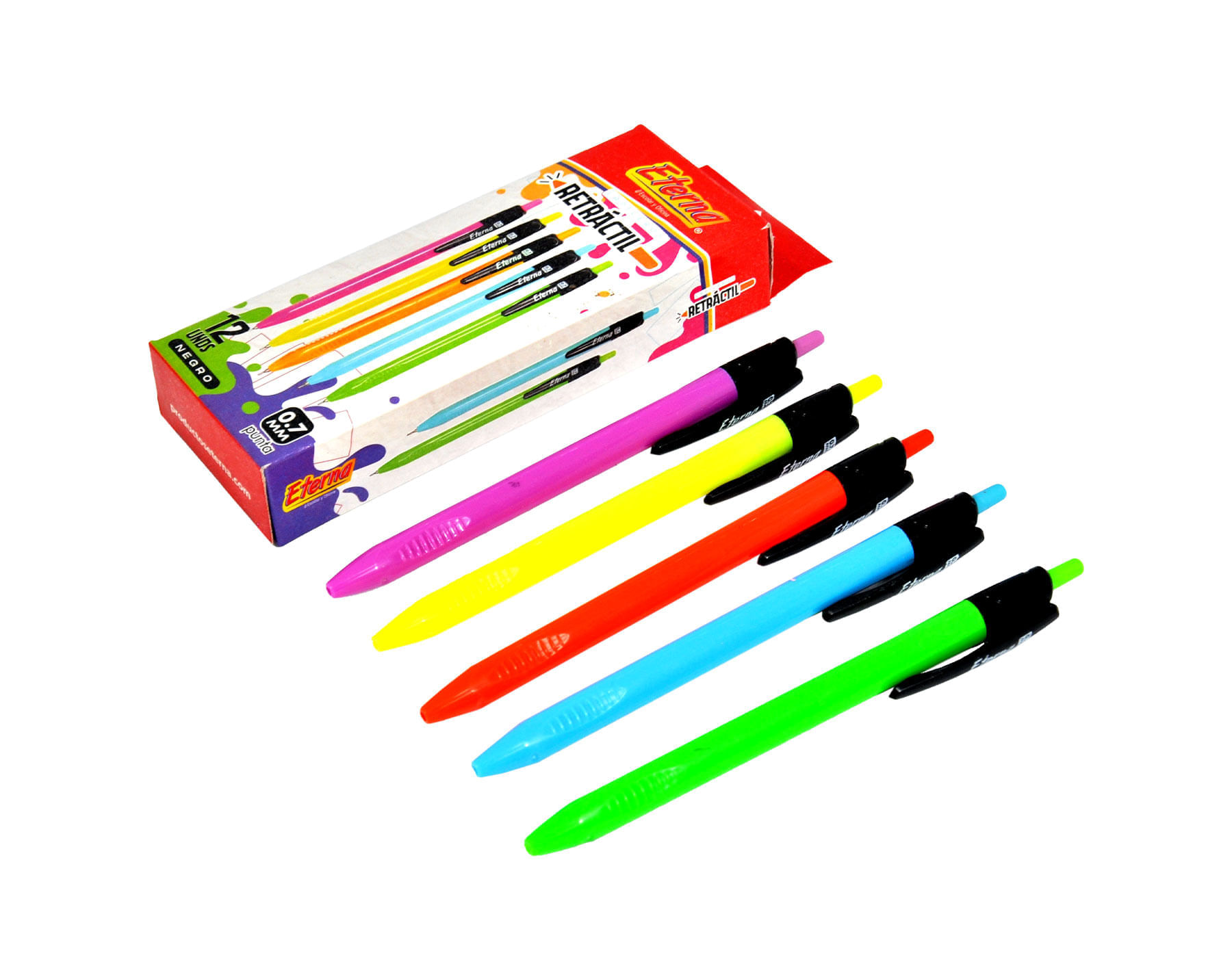 Lapicero Negro  Retráctil Tinta 0.7 mm Eterna img #3