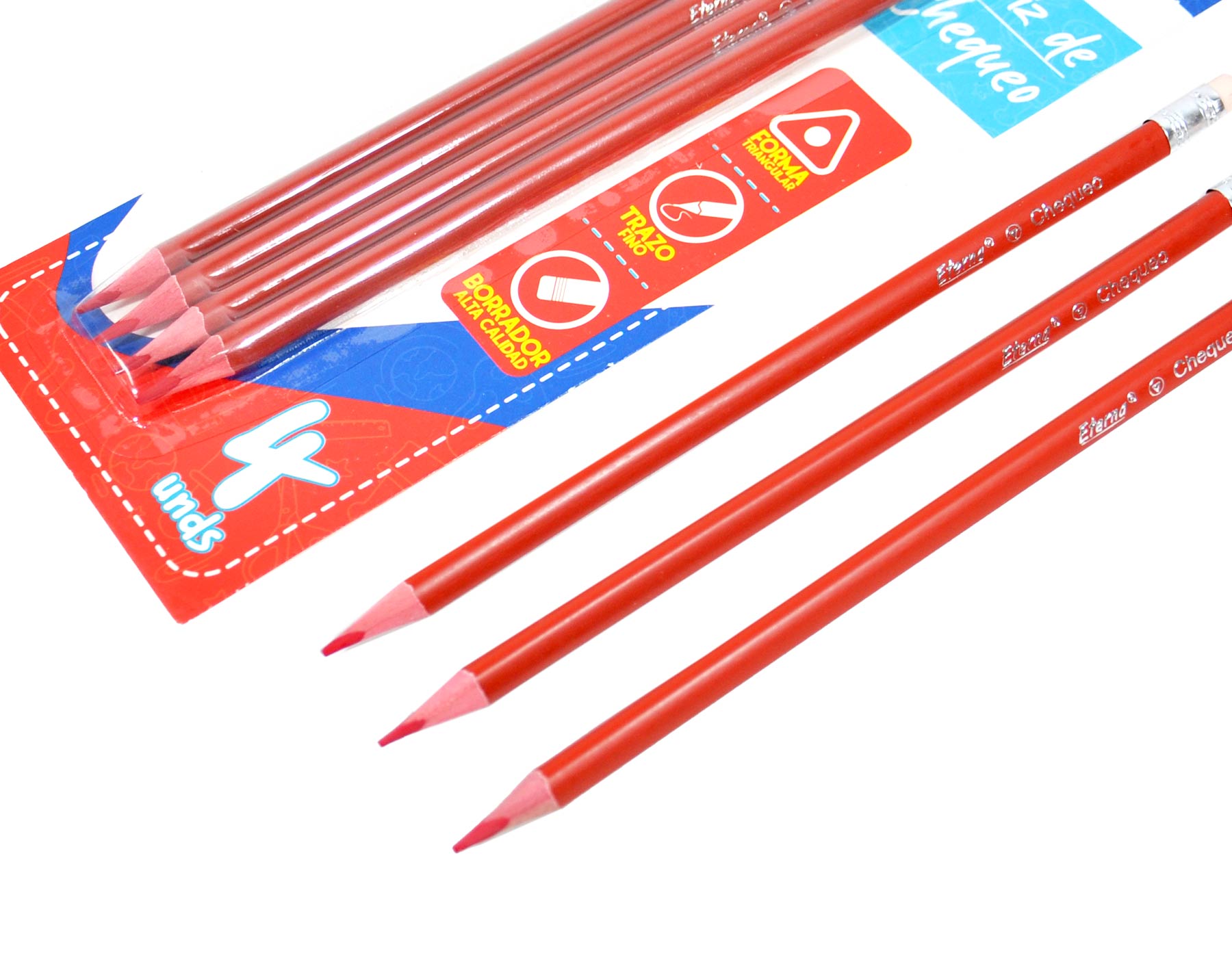 Set Lápices de Chequeo Rojo x 4 Unidades Eterna img #3