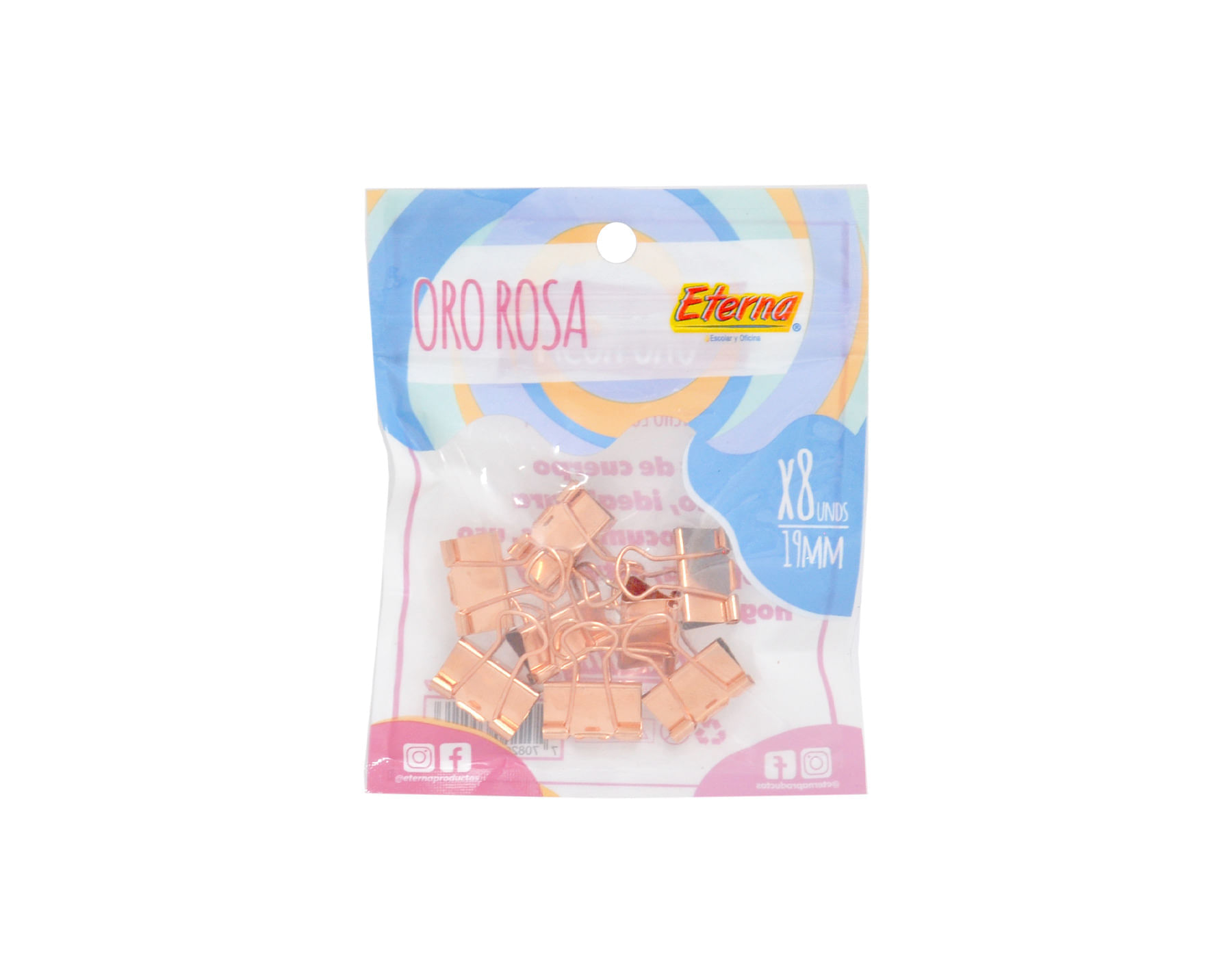Gancho Lotero Oro Rosa x 8 Eterna img #1