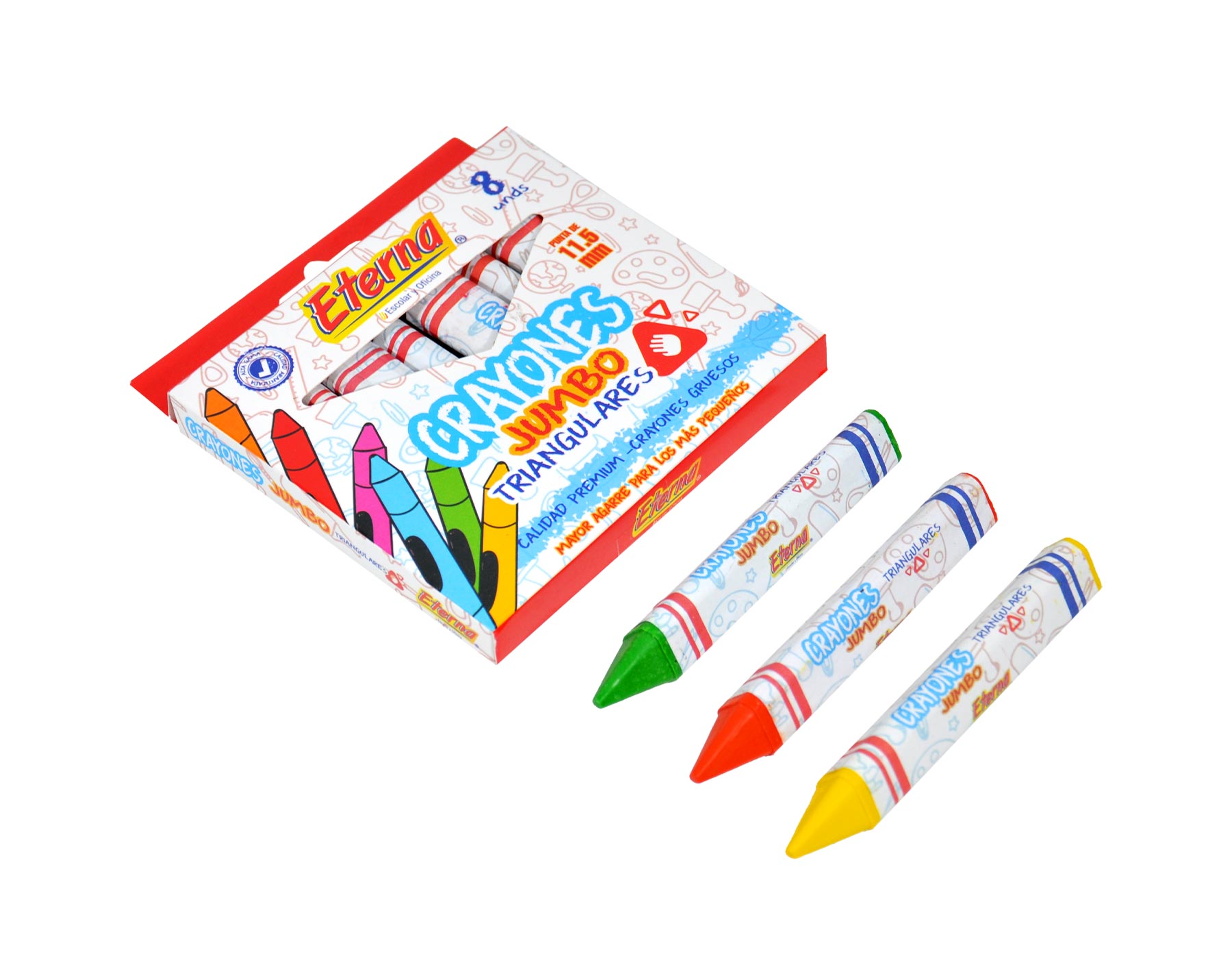 Crayones Eterna Jumbo Triangular X 8  Eterna img #2