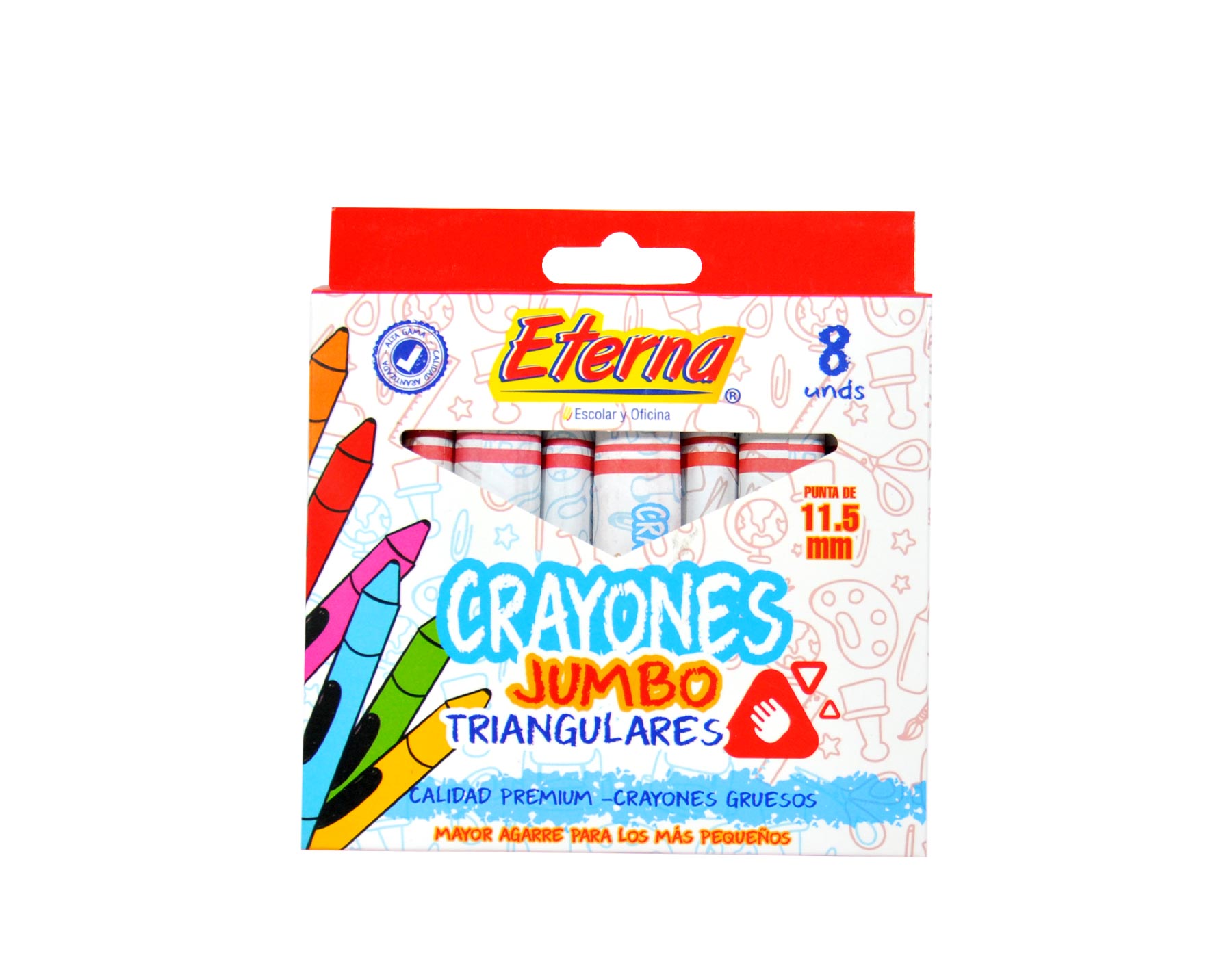 Crayones Eterna Jumbo Triangular X 8  Eterna img #1