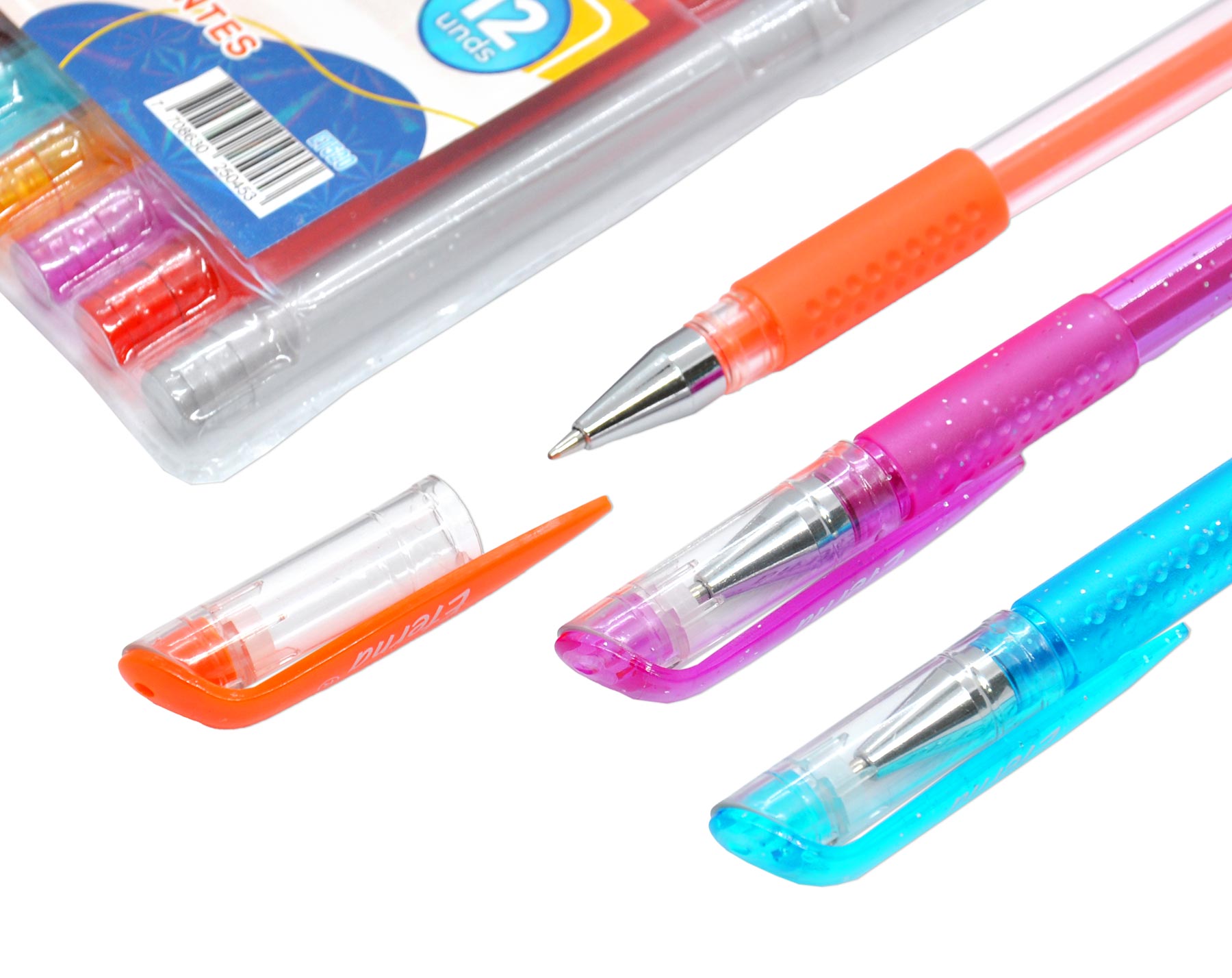 Lapiceros Escarchados fluorescentes x 12 Eterna img #3