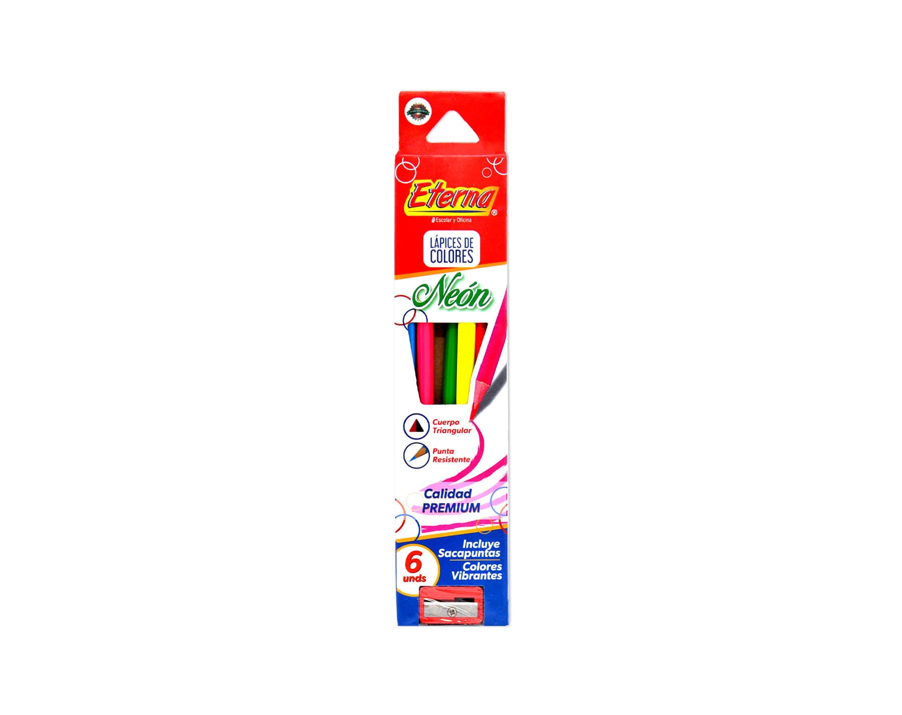 Lápices de Colores Neón  Triangular X6 Eterna img #1
