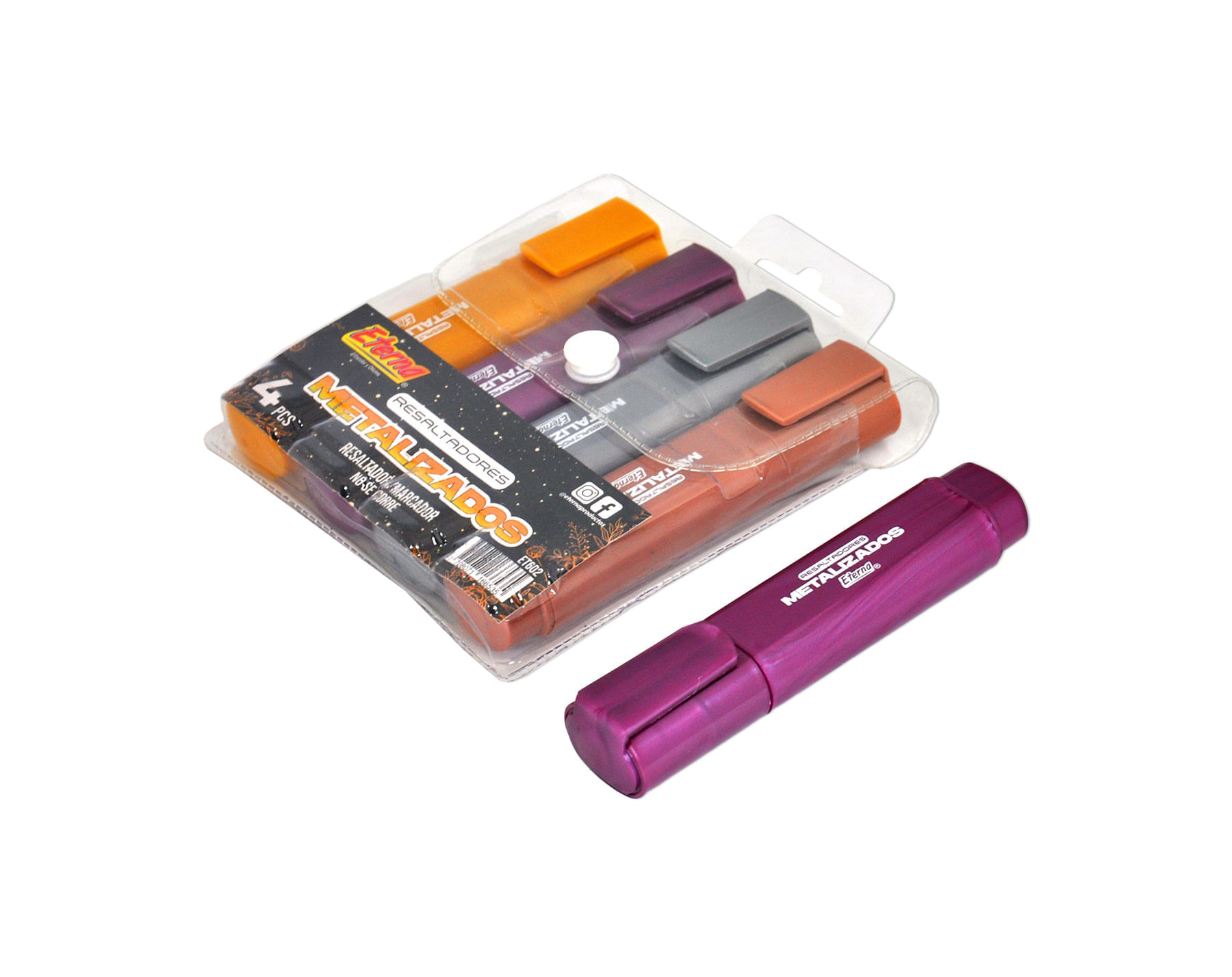 Resaltadores Metalizados x4 PCS Eterna img #2