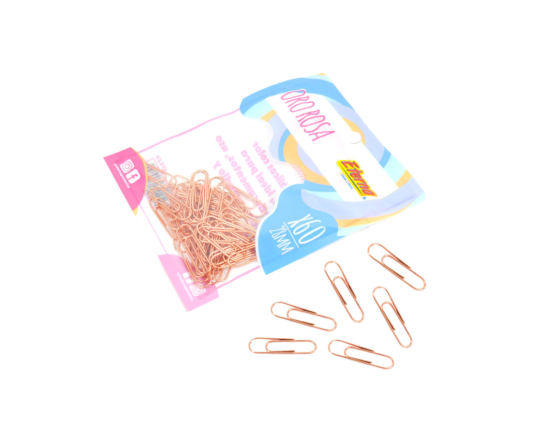 Clips Estandar Oro Rosa x 60 Eterna img #2
