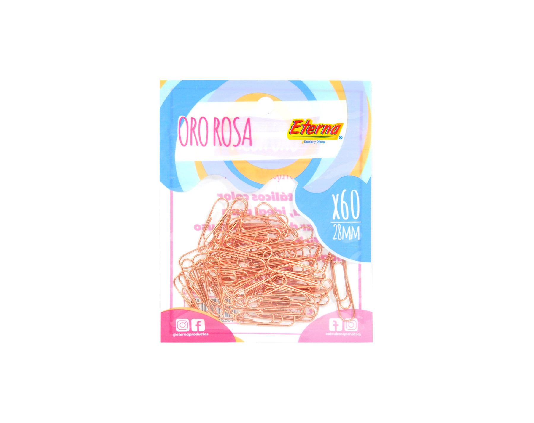Clips Estandar Oro Rosa x 60 Eterna img #1