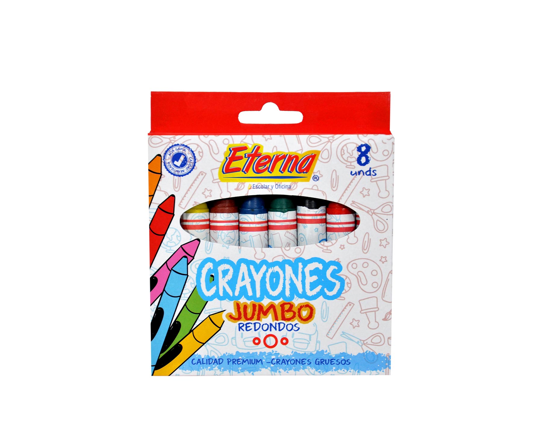 Crayón Eterna X 8 Jumbo Largo Redondo Eterna img #1