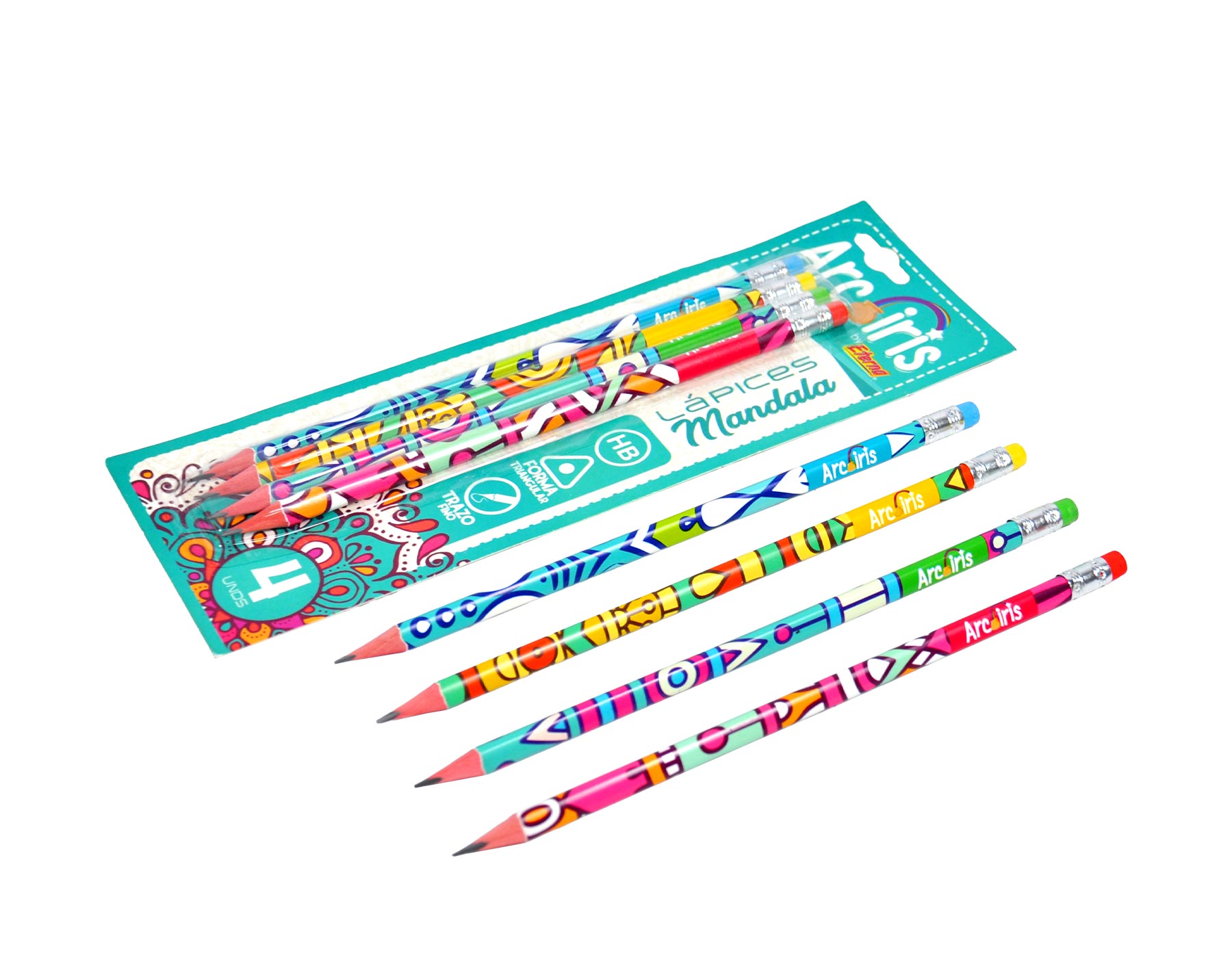 Set Lápices Mandala x 4 Arcoíris img #2