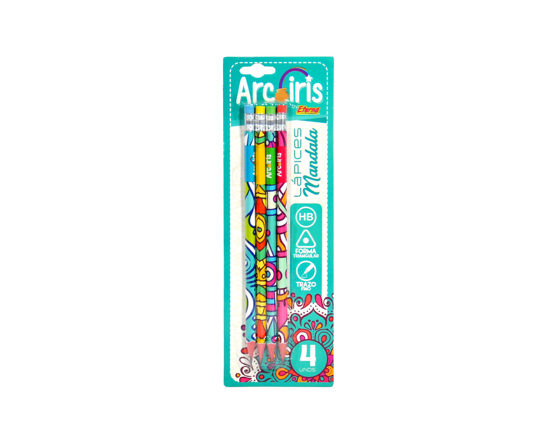 Set Lápices Mandala x 4 Arcoíris img #1