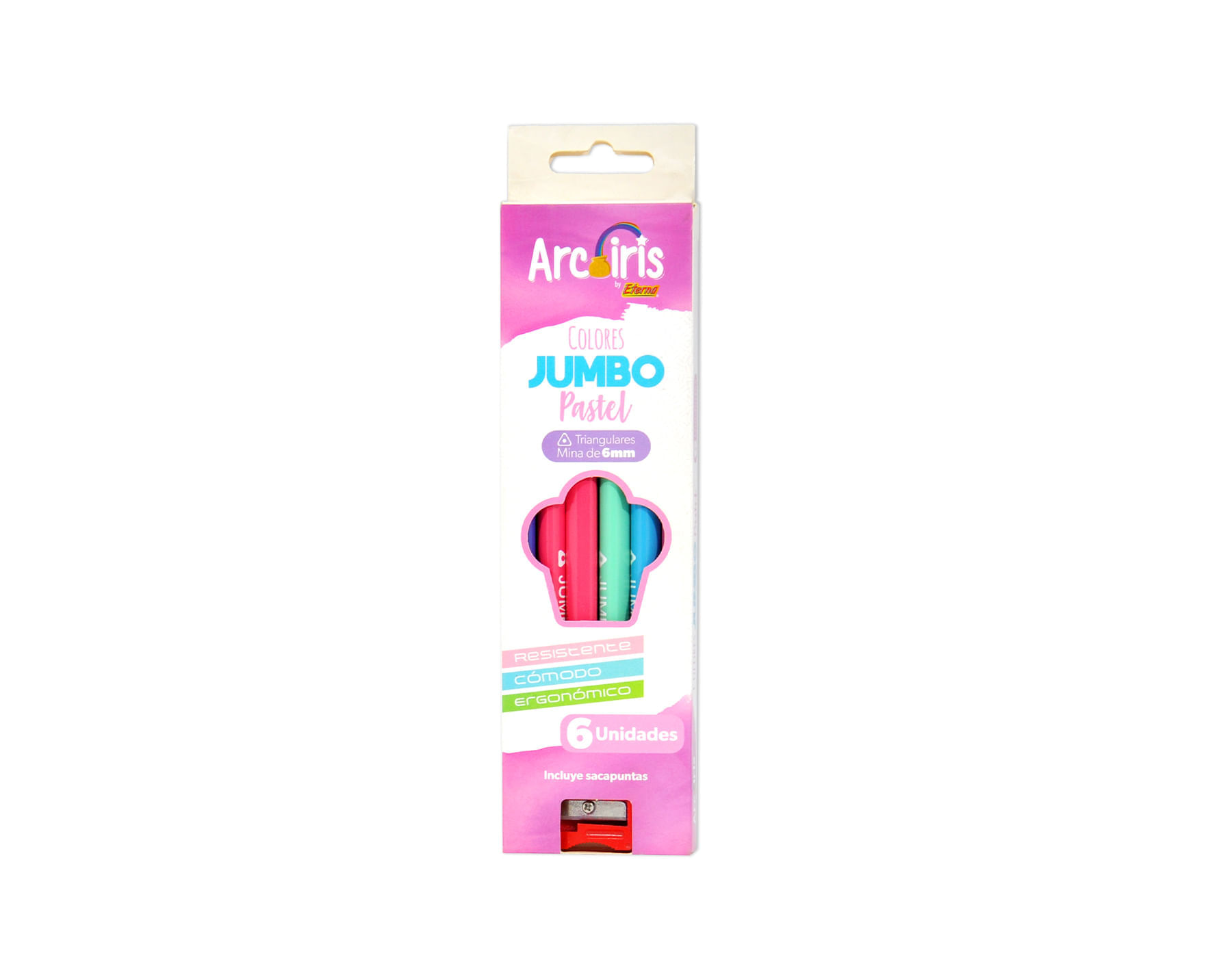 Lápices de Colores Jumbo Mina 6mm tonos Pastel Arcoíris img #1