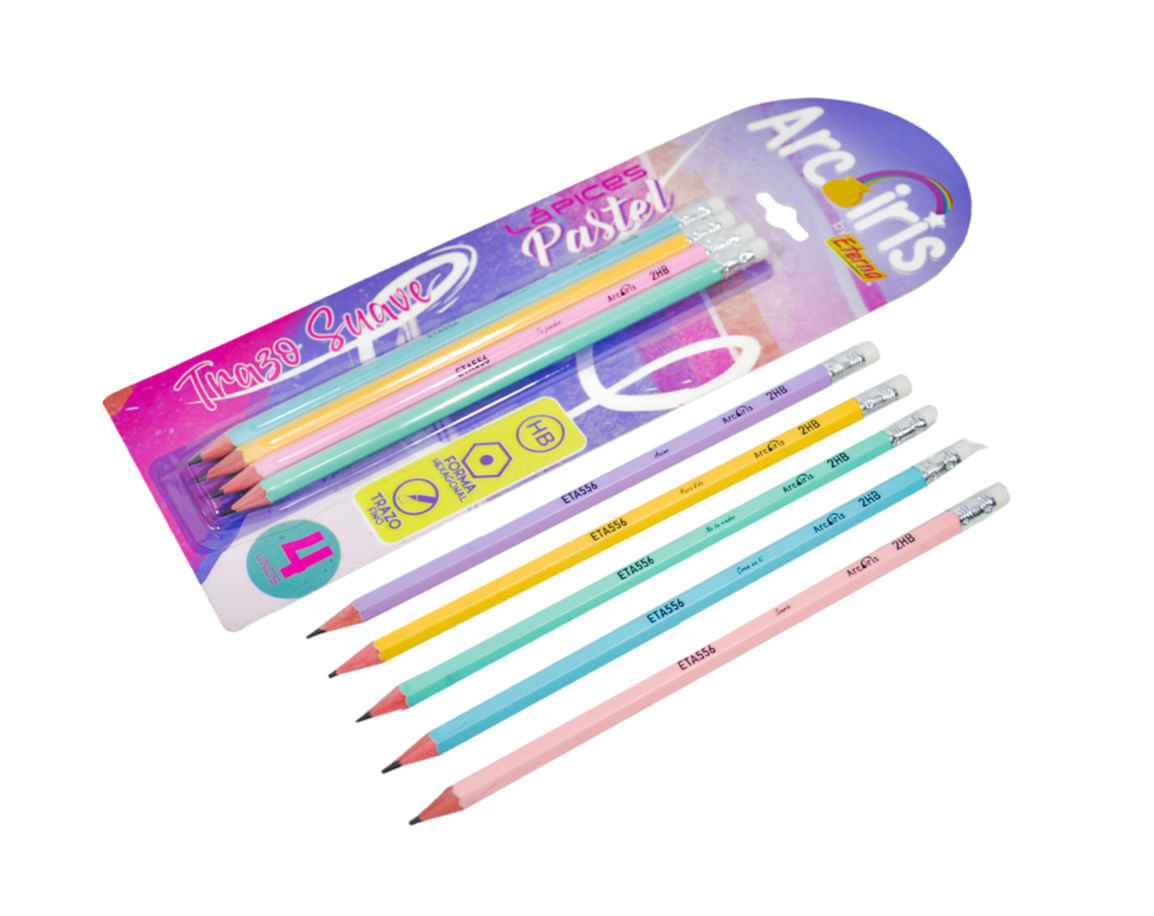 Set Lápices Tonos Pastel x 4 Arcoíris img #2