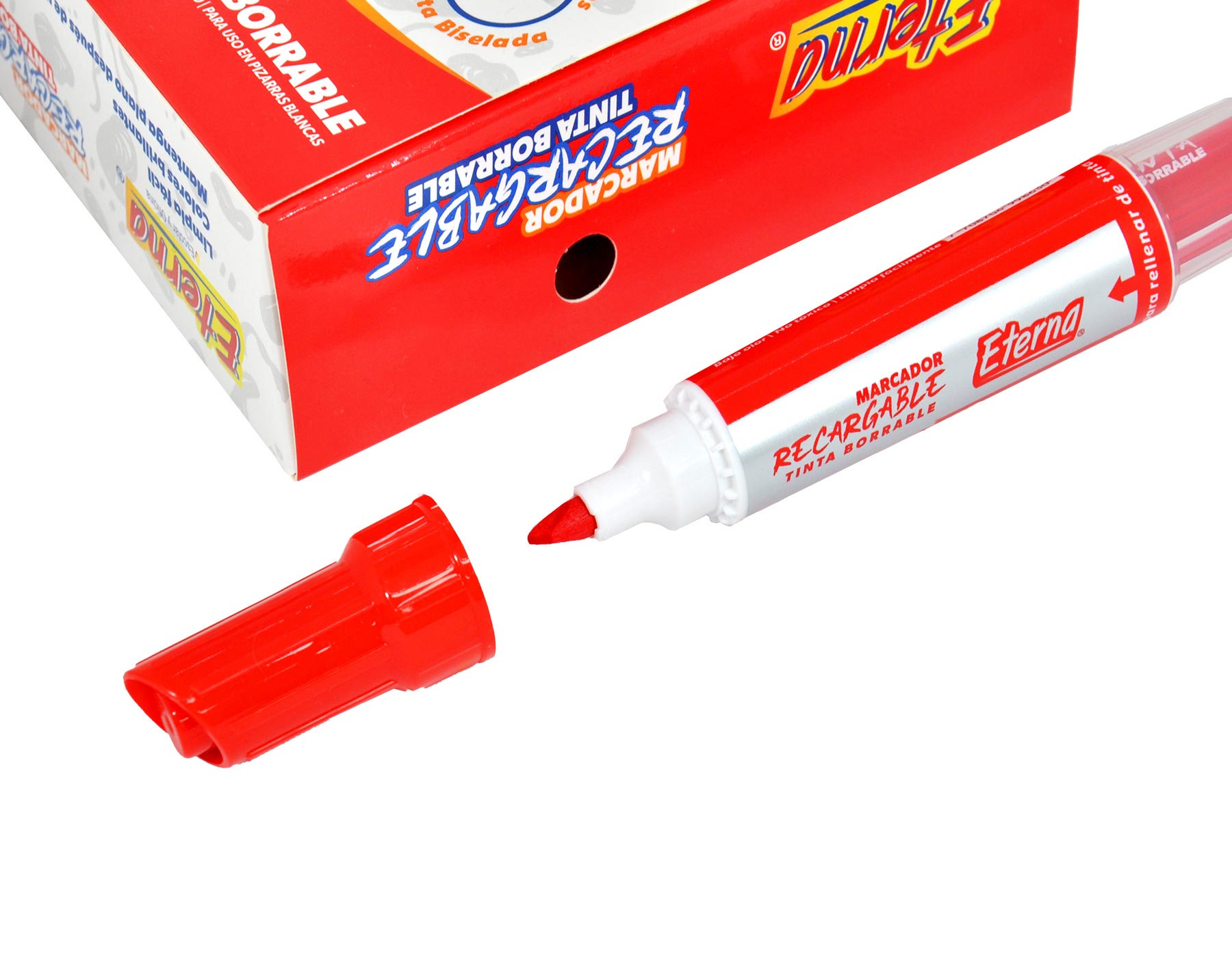 Marcador Borrable Recargable Rojo img #1