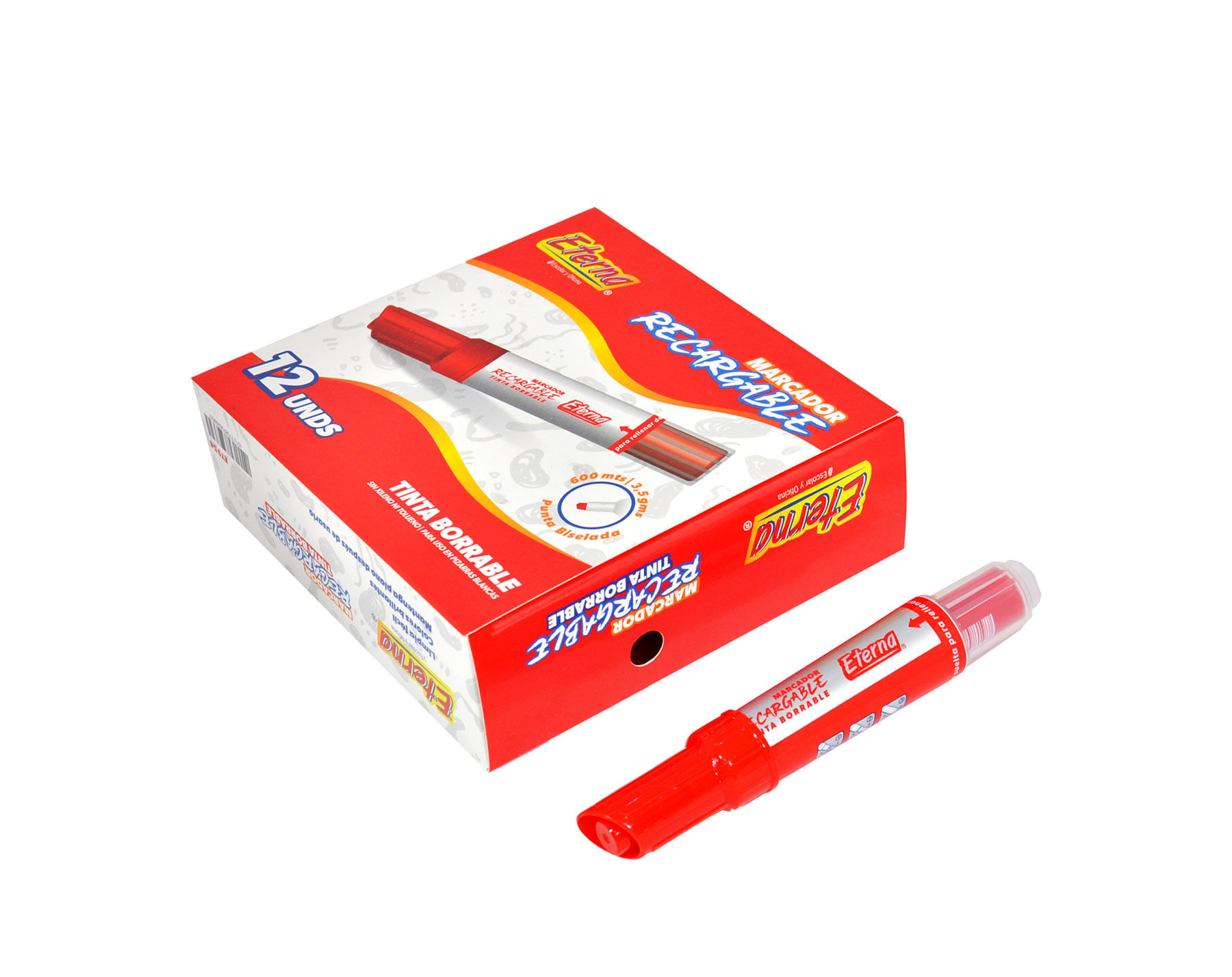 Marcador Borrable Recargable Rojo img #3