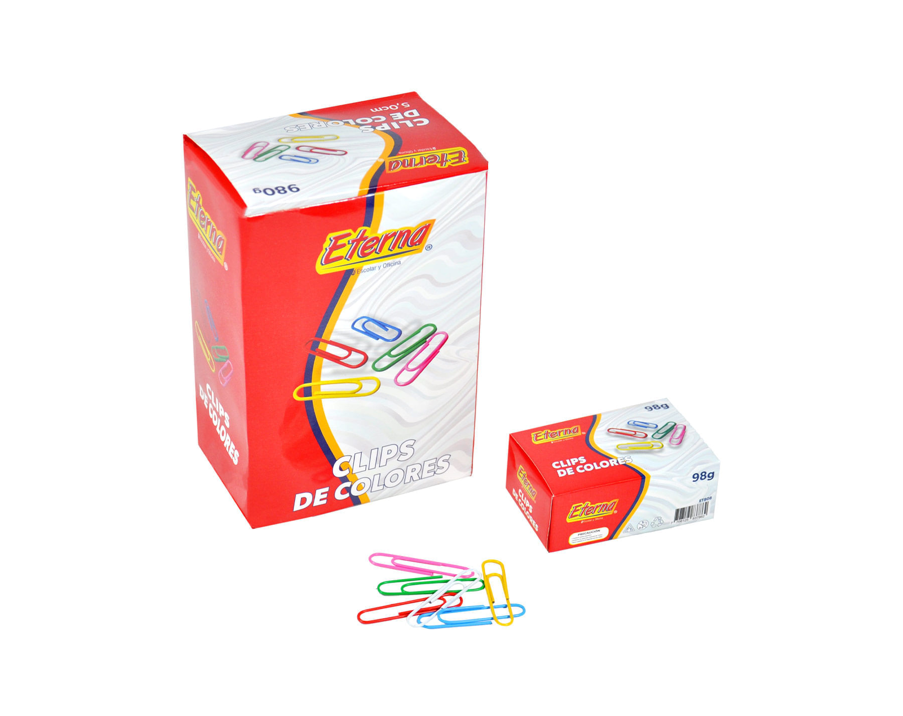 Caja de  Clips Grandes en Colores Eterna img #2