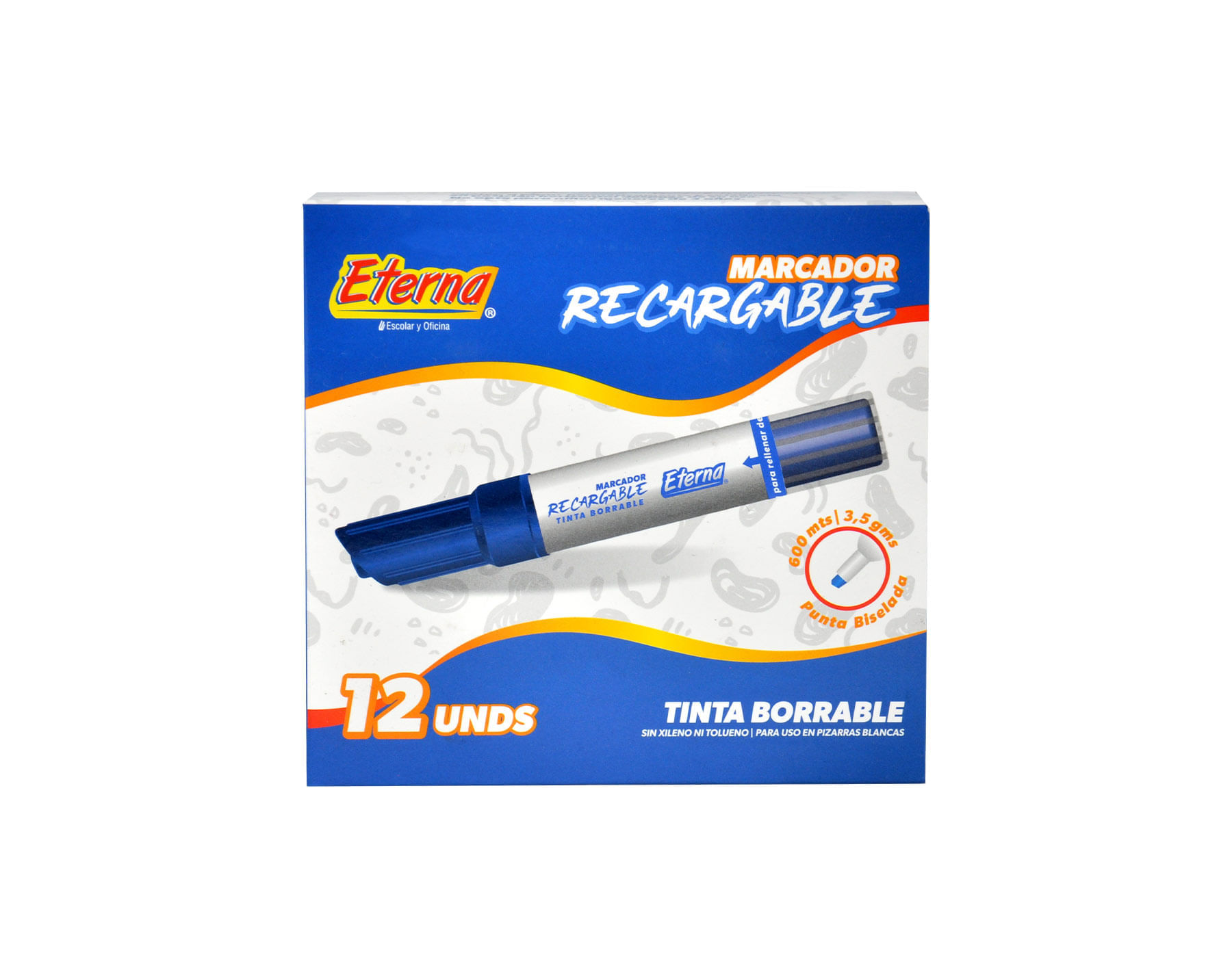 Marcador Borrable Recargable Azul img #2