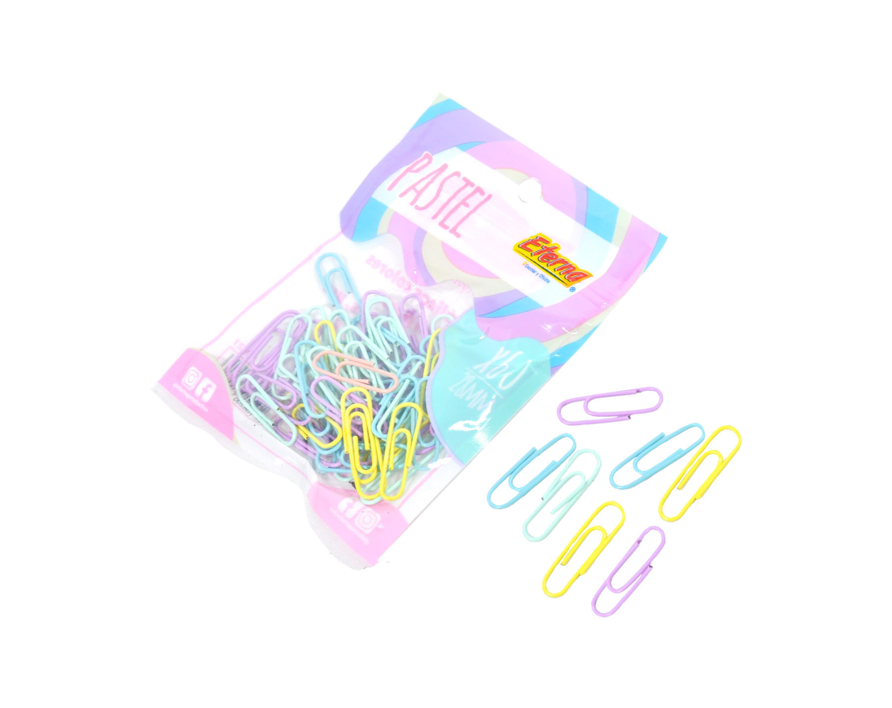 Clips Estandar Pastel  x 60 Eterna img #2