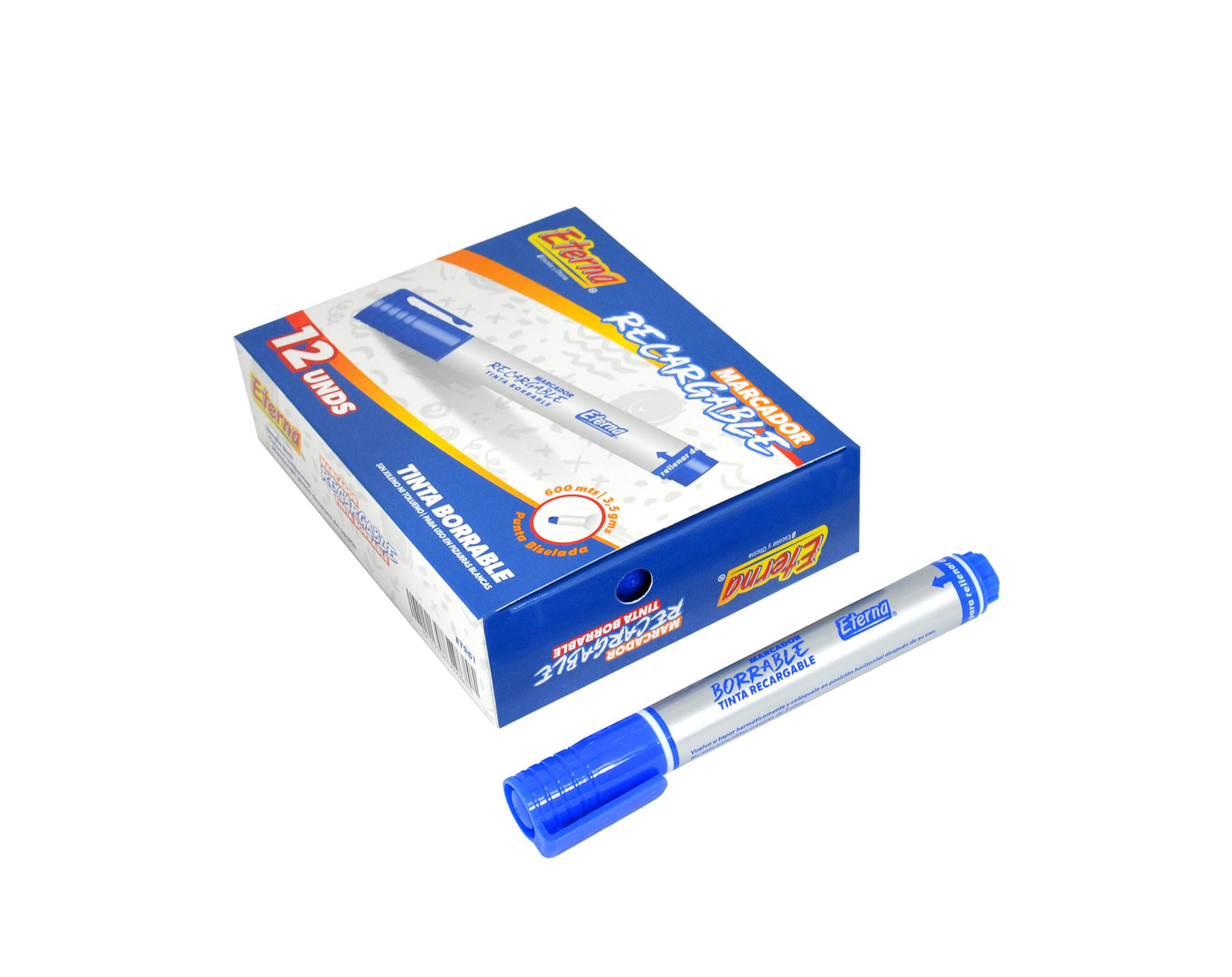 Marcador Borrable Recargable Azul img #3