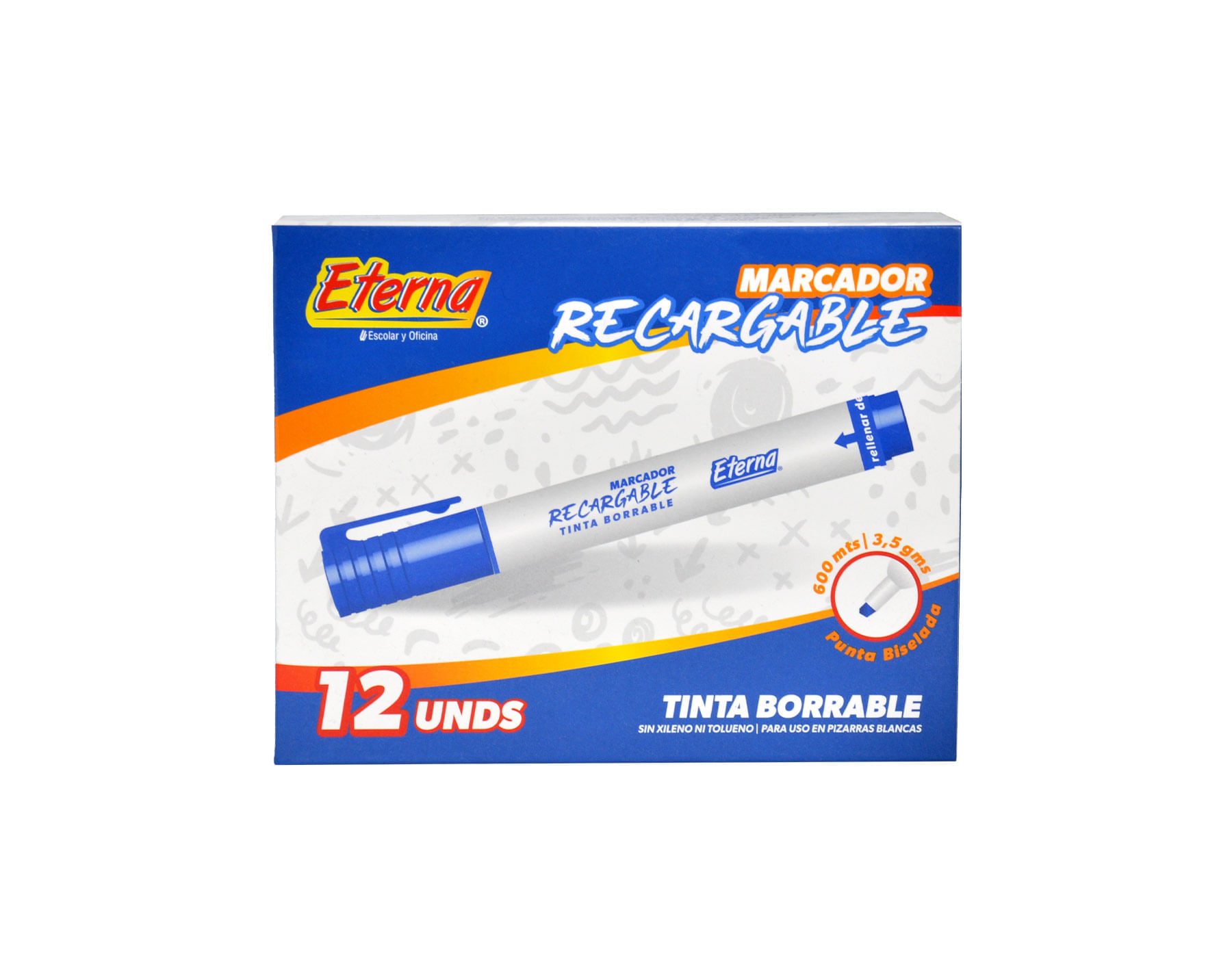 Marcador Borrable Recargable Azul img #2