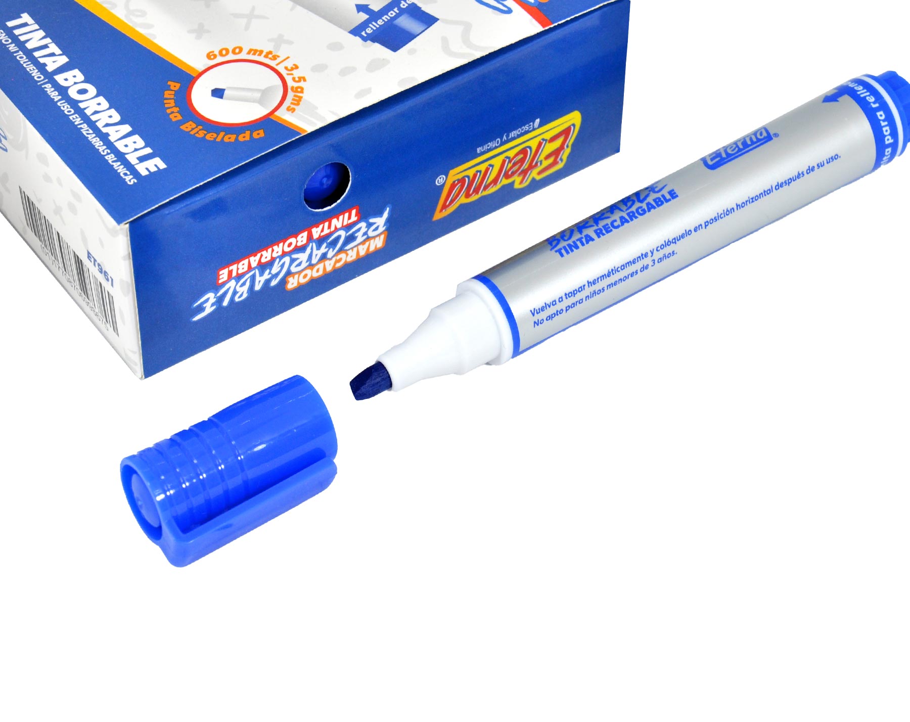 Marcador Borrable Recargable Azul img #1